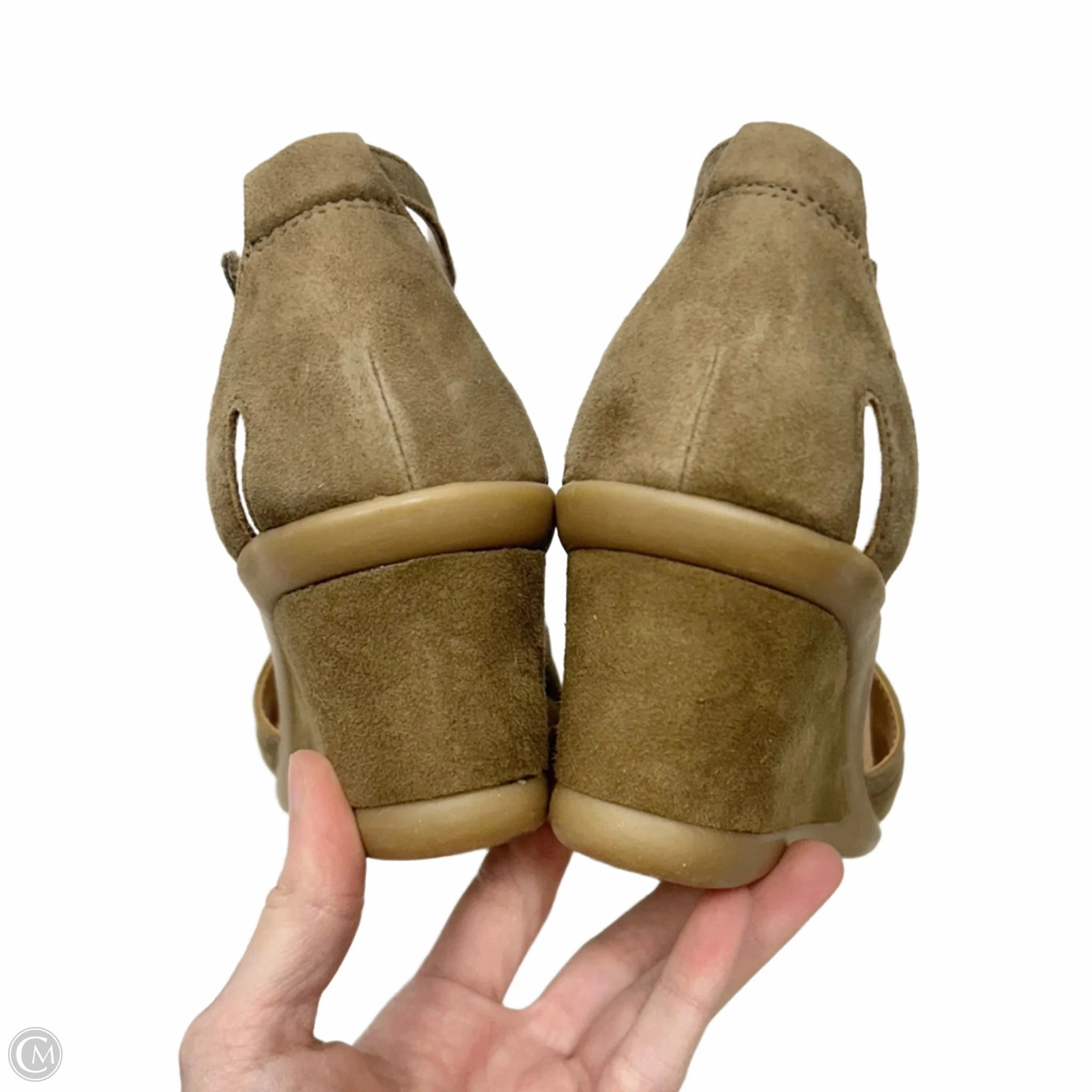 Sandals Heels Wedge By Earth In Taupe, Size: 7.5