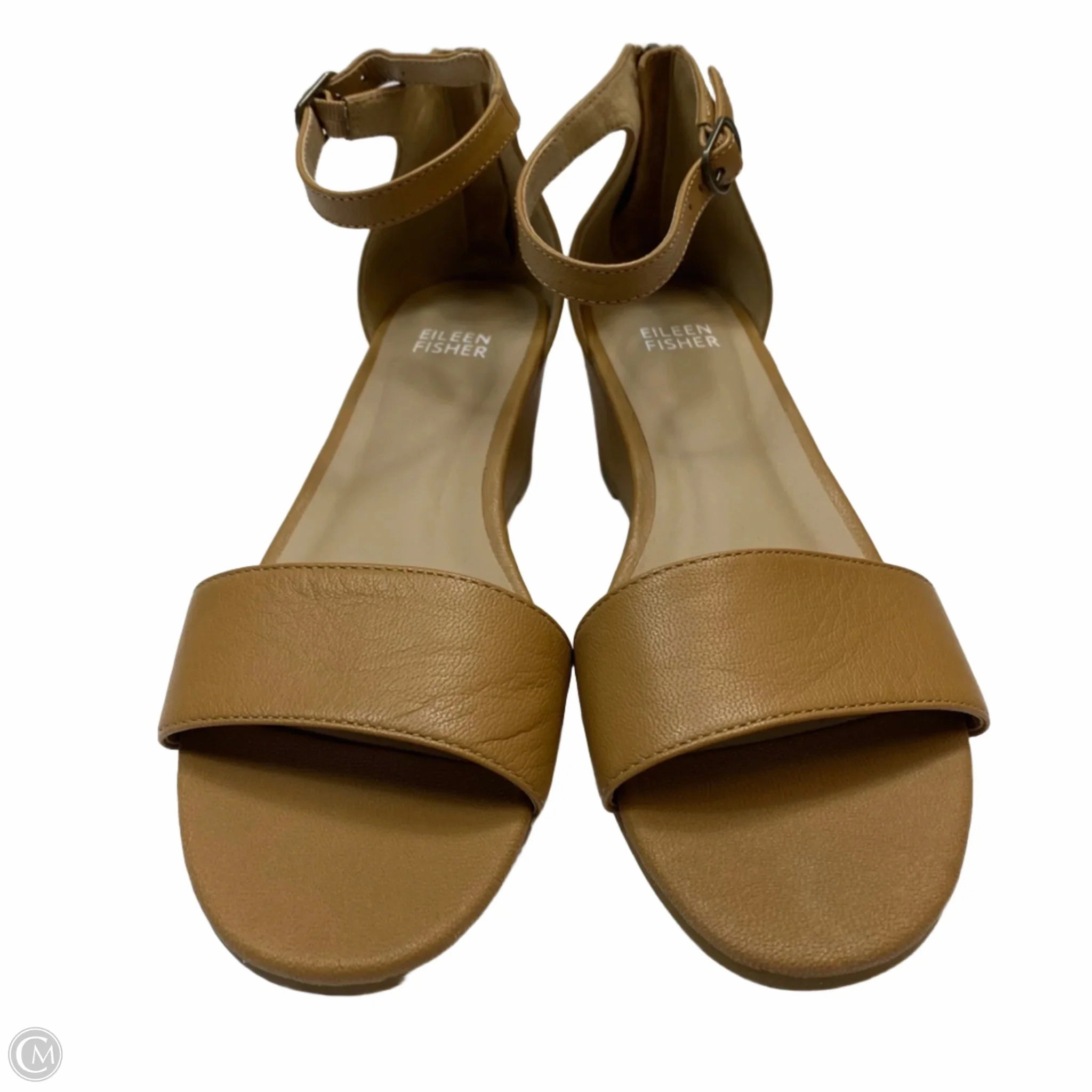 Sandals Heels Wedge By Eileen Fisher In Brown, Size: 8.5
