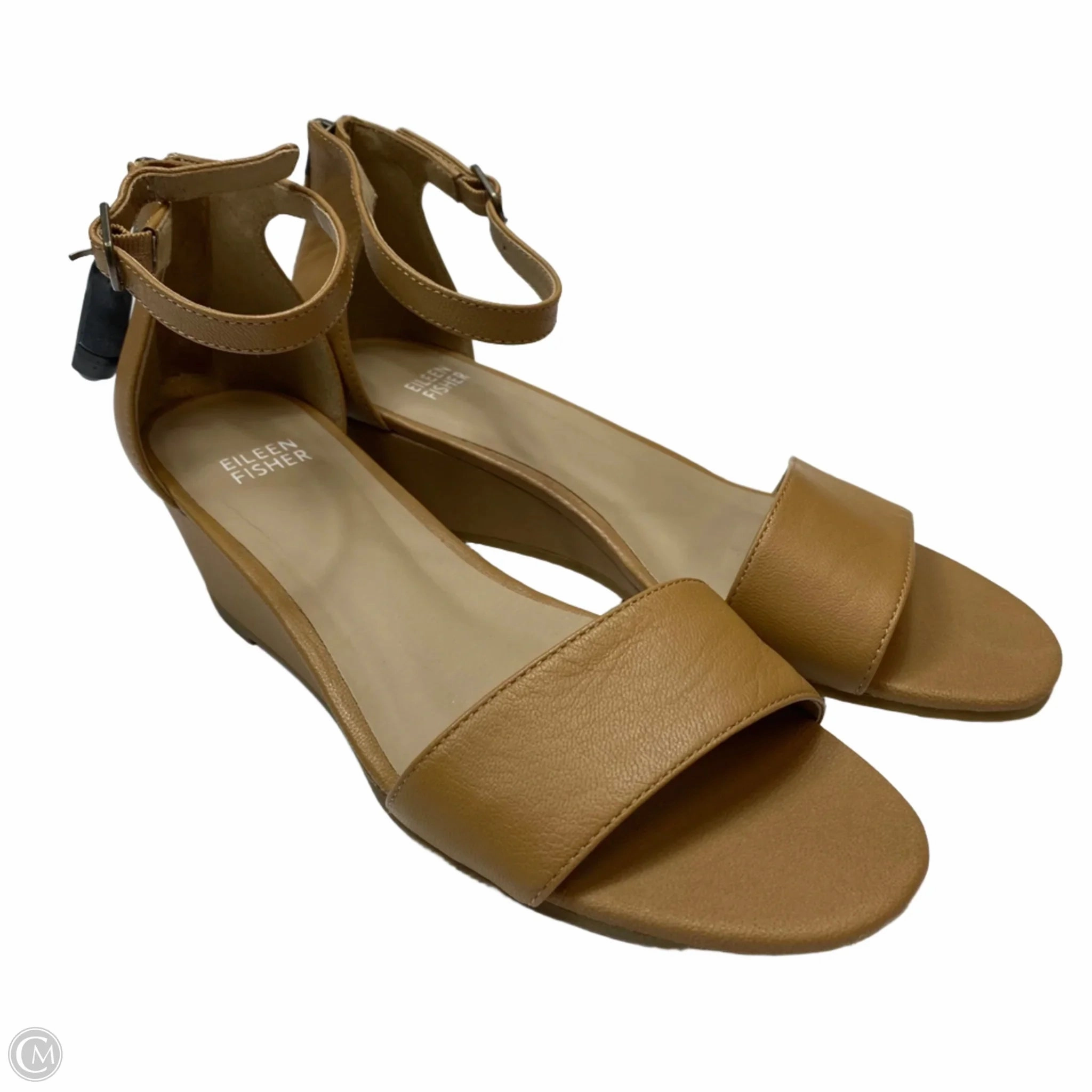 Sandals Heels Wedge By Eileen Fisher In Brown, Size: 8.5