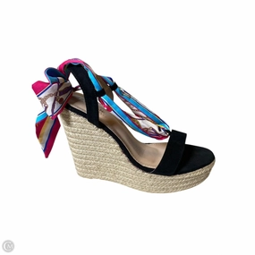 Sandals Heels Wedge By Fashion Nova In Black, Size: 10