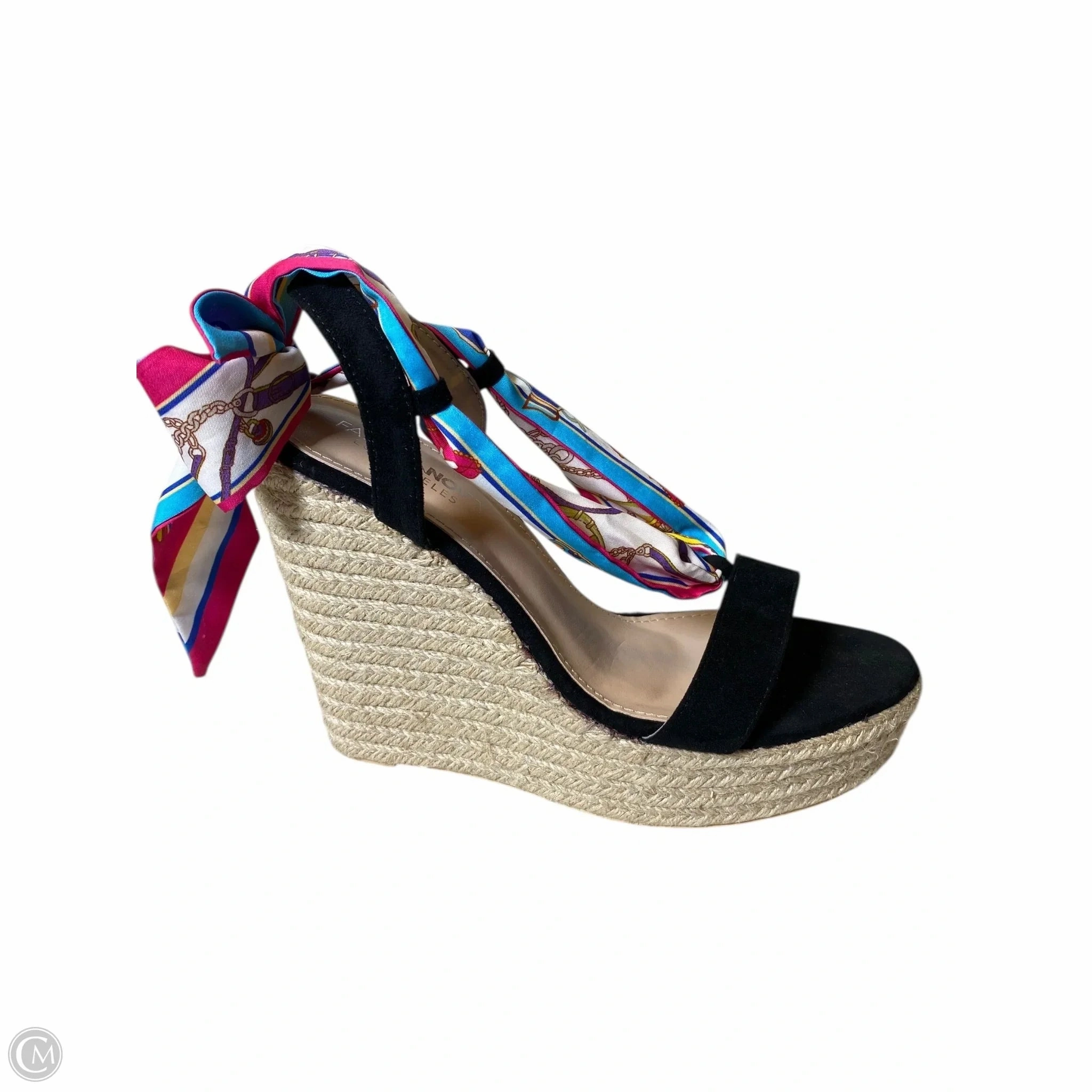 Sandals Heels Wedge By Fashion Nova In Black, Size: 10