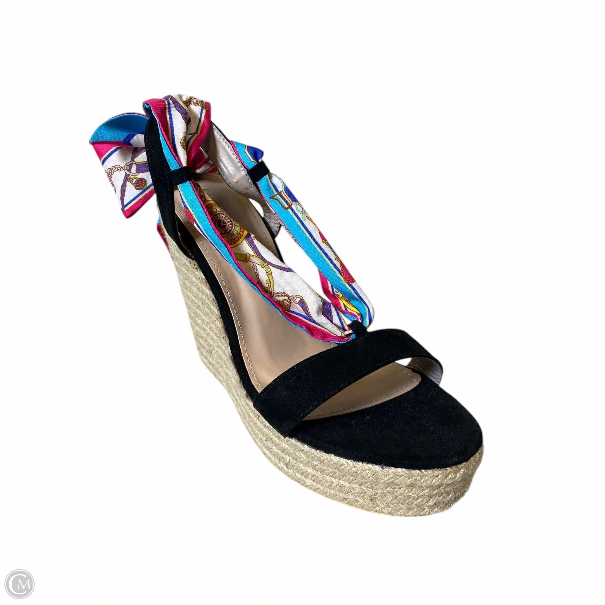 Sandals Heels Wedge By Fashion Nova In Black, Size: 10