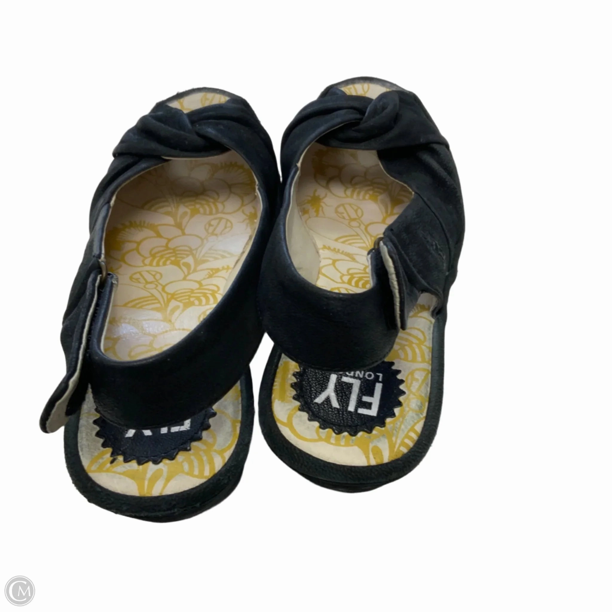 Sandals Heels Wedge By Fly London In Black, Size: 10