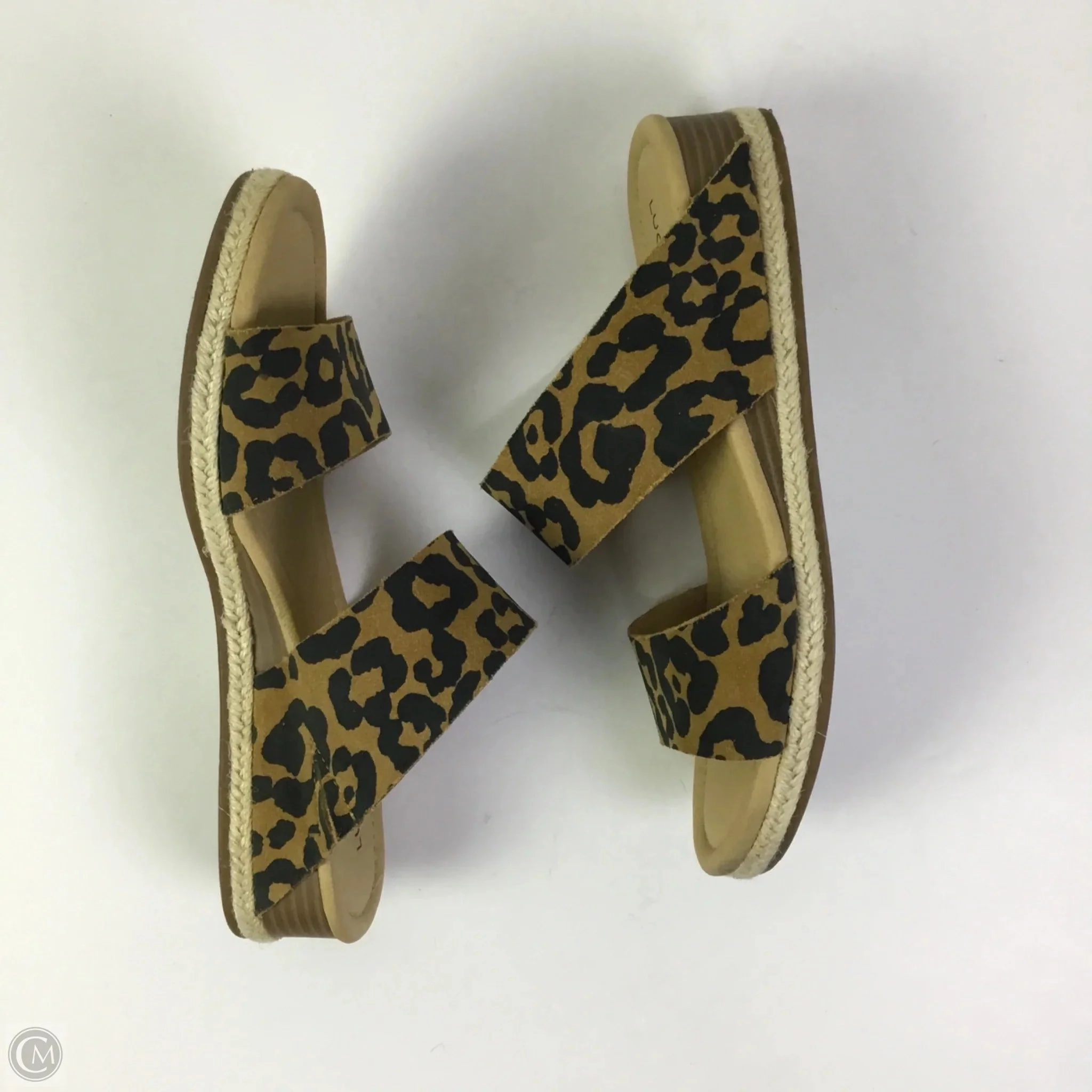Sandals Heels Wedge By Lucky Brand In Animal Print, Size: 7.5