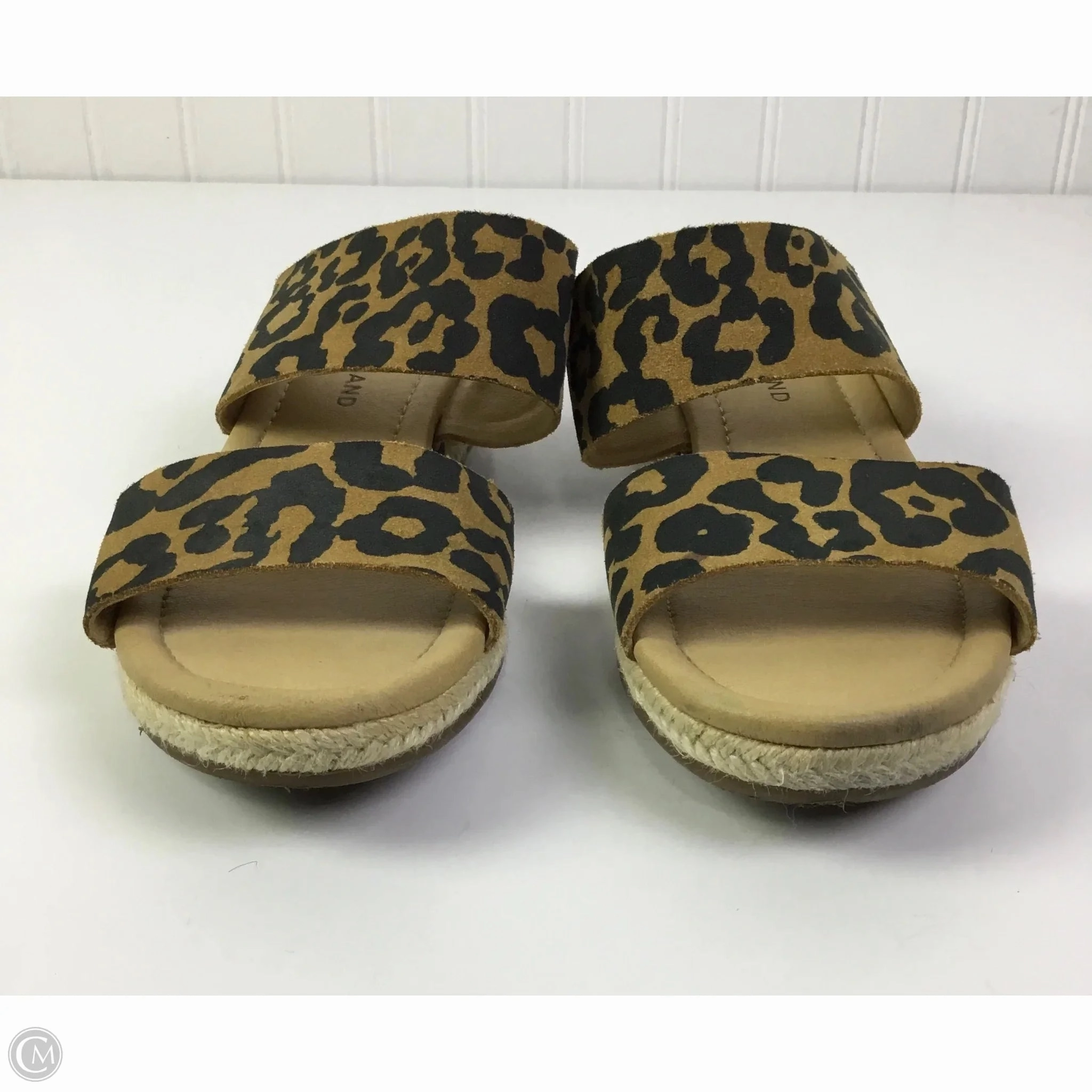 Sandals Heels Wedge By Lucky Brand In Animal Print, Size: 7.5