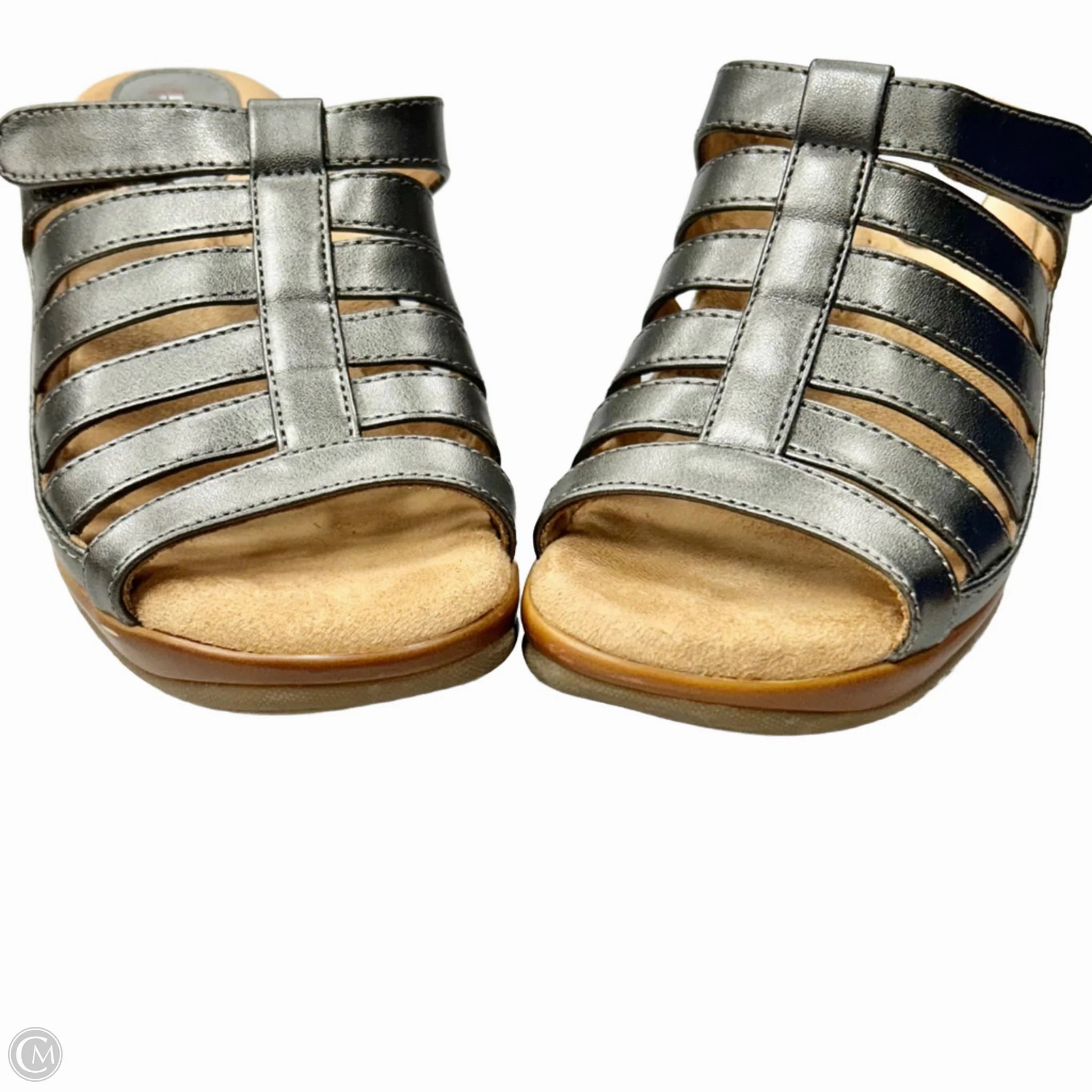 Sandals Heels Wedge By Rialto In Silver, Size: 6.5
