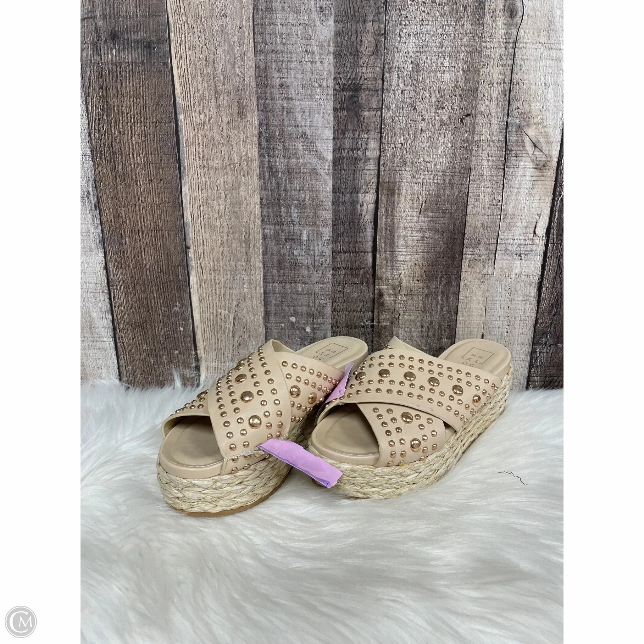Sandals Heels Wedge By Shu Shop In Beige, Size: 6.5