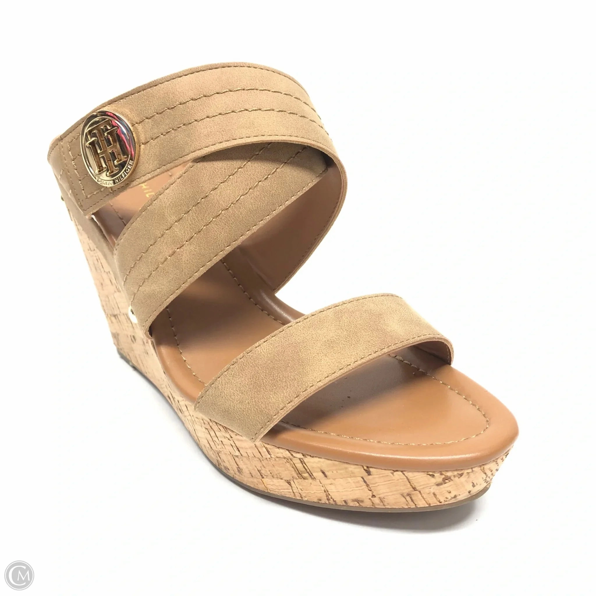 Sandals Heels Wedge By Tommy Hilfiger In Beige, Size: 10