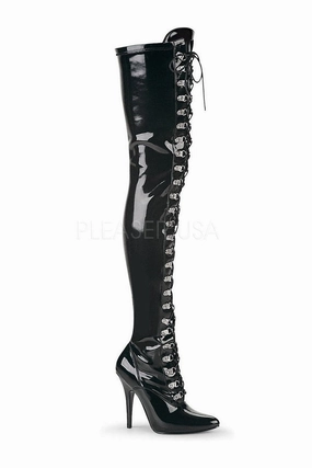 SEDUCE-3024 Thigh Boot | Black Patent