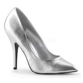 SEDUCE-420  Silver Faux Leather