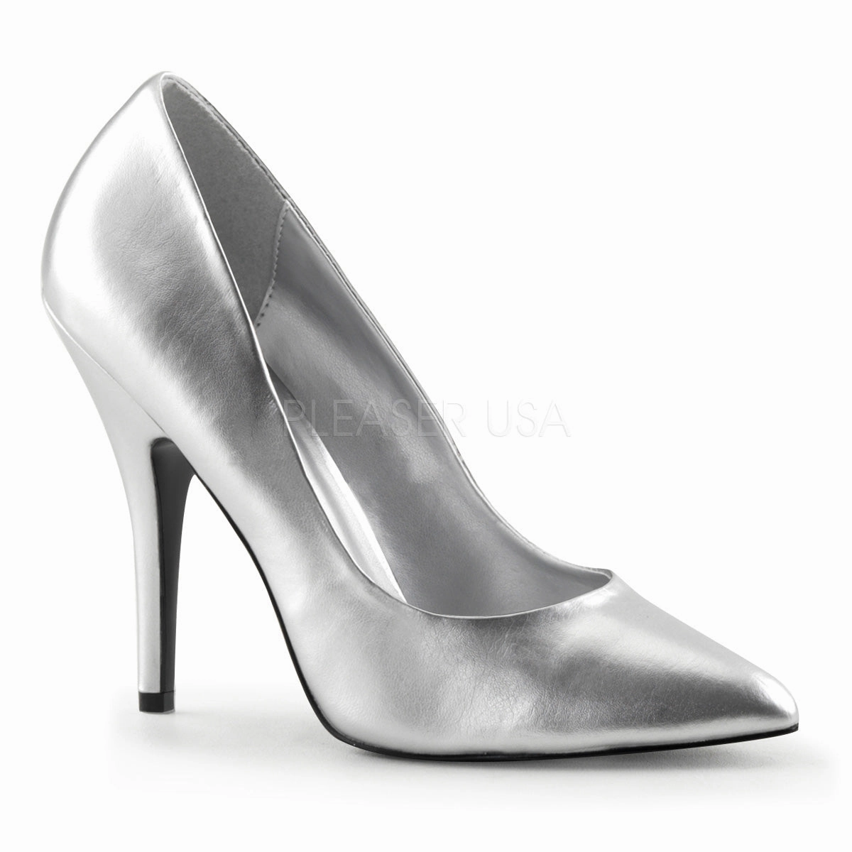 SEDUCE-420  Silver Faux Leather