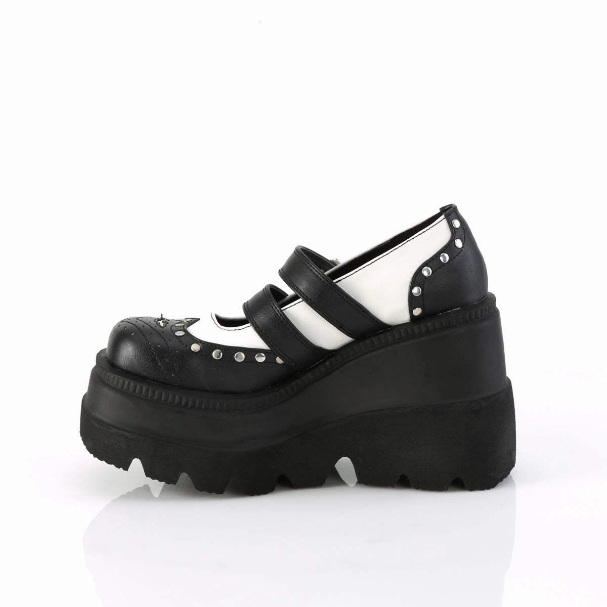 SHAKER-27  Black-White Vegan Leather
