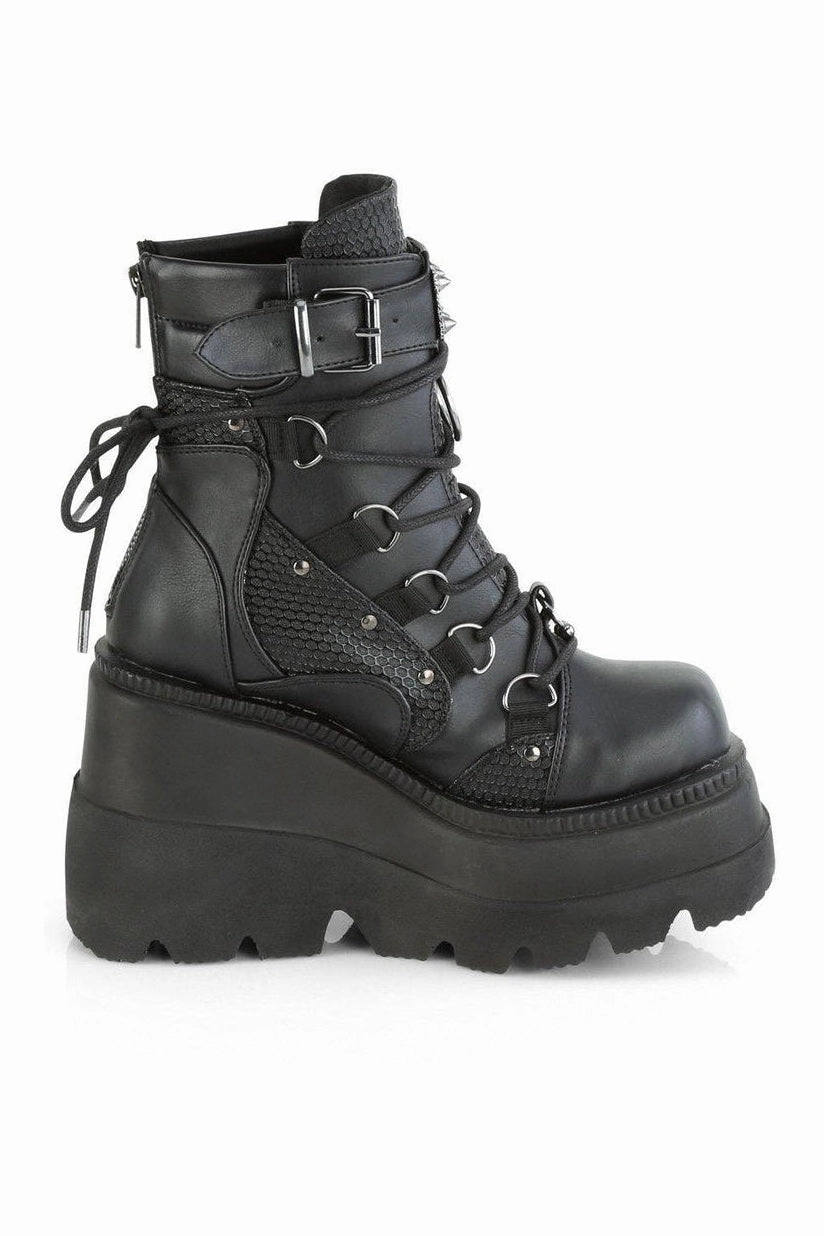 SHAKER-60 Ankle Boot | Black Faux Leather