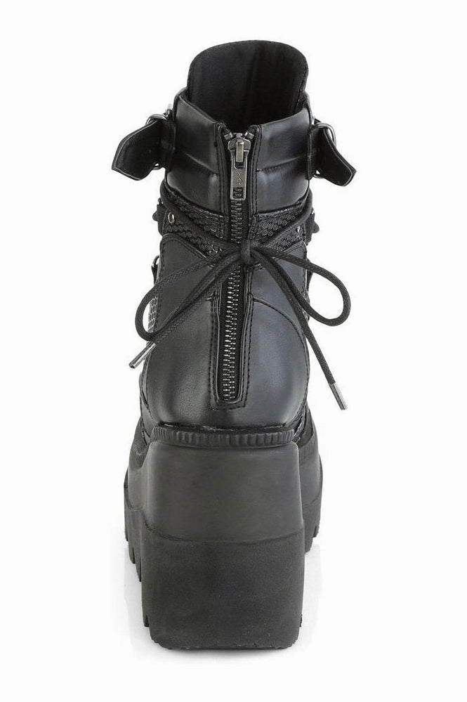 SHAKER-60 Ankle Boot | Black Faux Leather