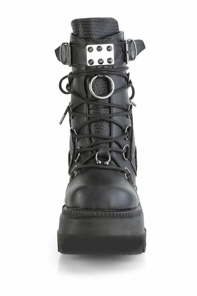 SHAKER-60 Ankle Boot | Black Faux Leather