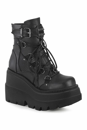 SHAKER-60 Ankle Boot | Black Faux Leather
