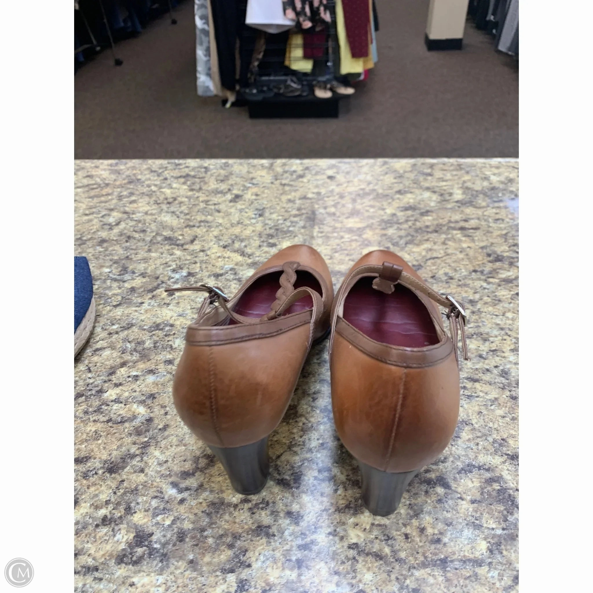 Shoes Heels Block By Abeo In Brown, Size: 8
