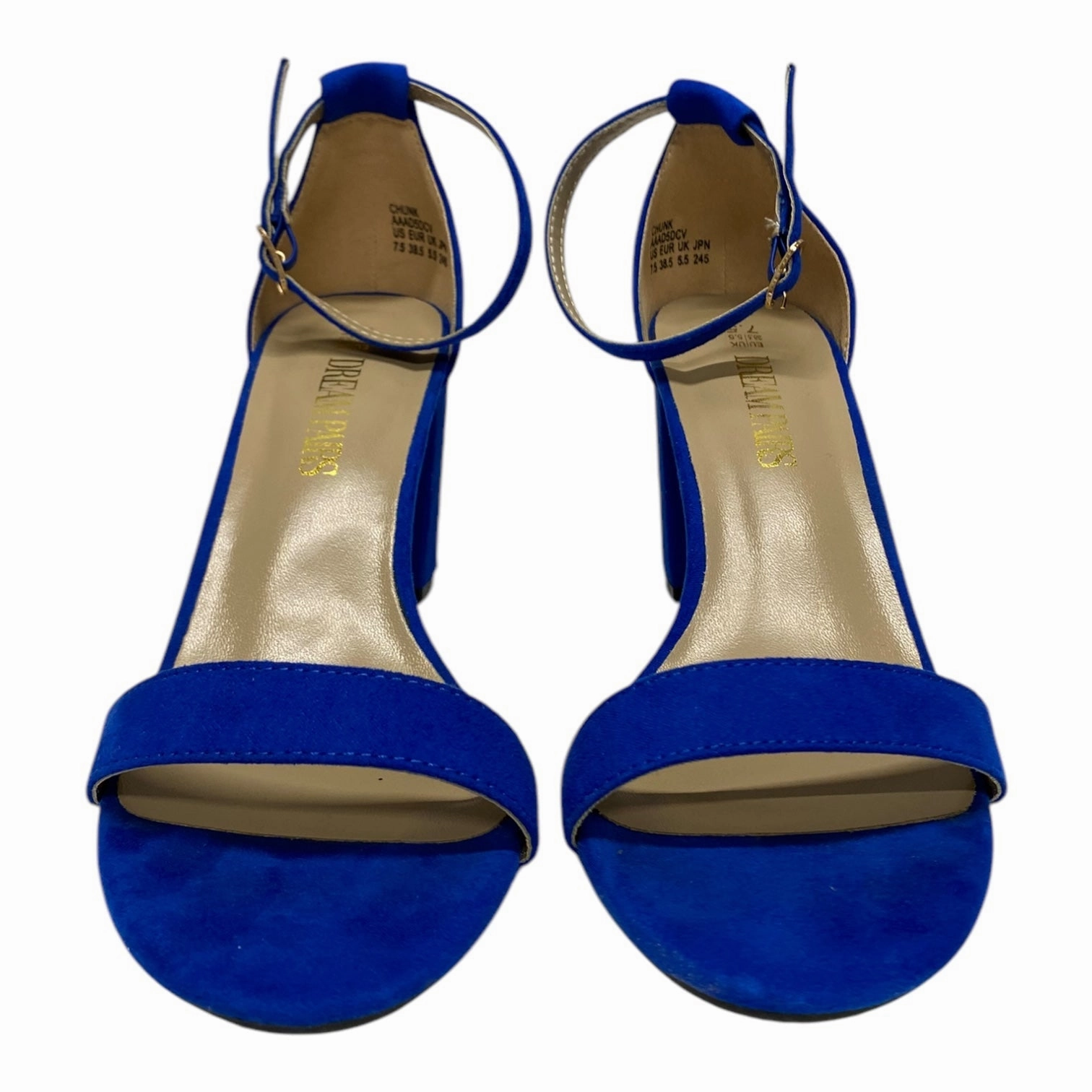 Shoes Heels Block By Cme In Blue, Size:7.5