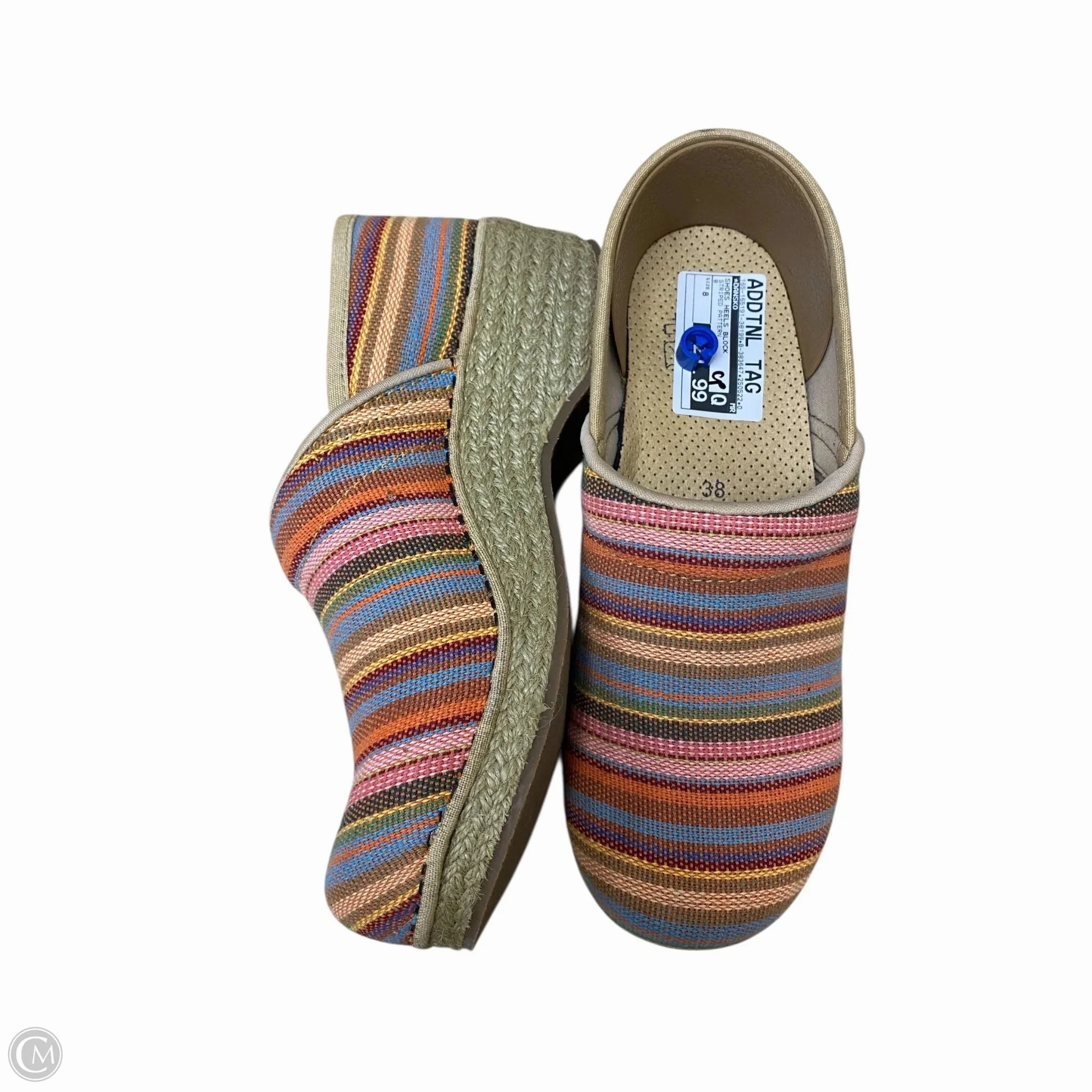 Shoes Heels Block By Dansko In Striped Pattern, Size: 8