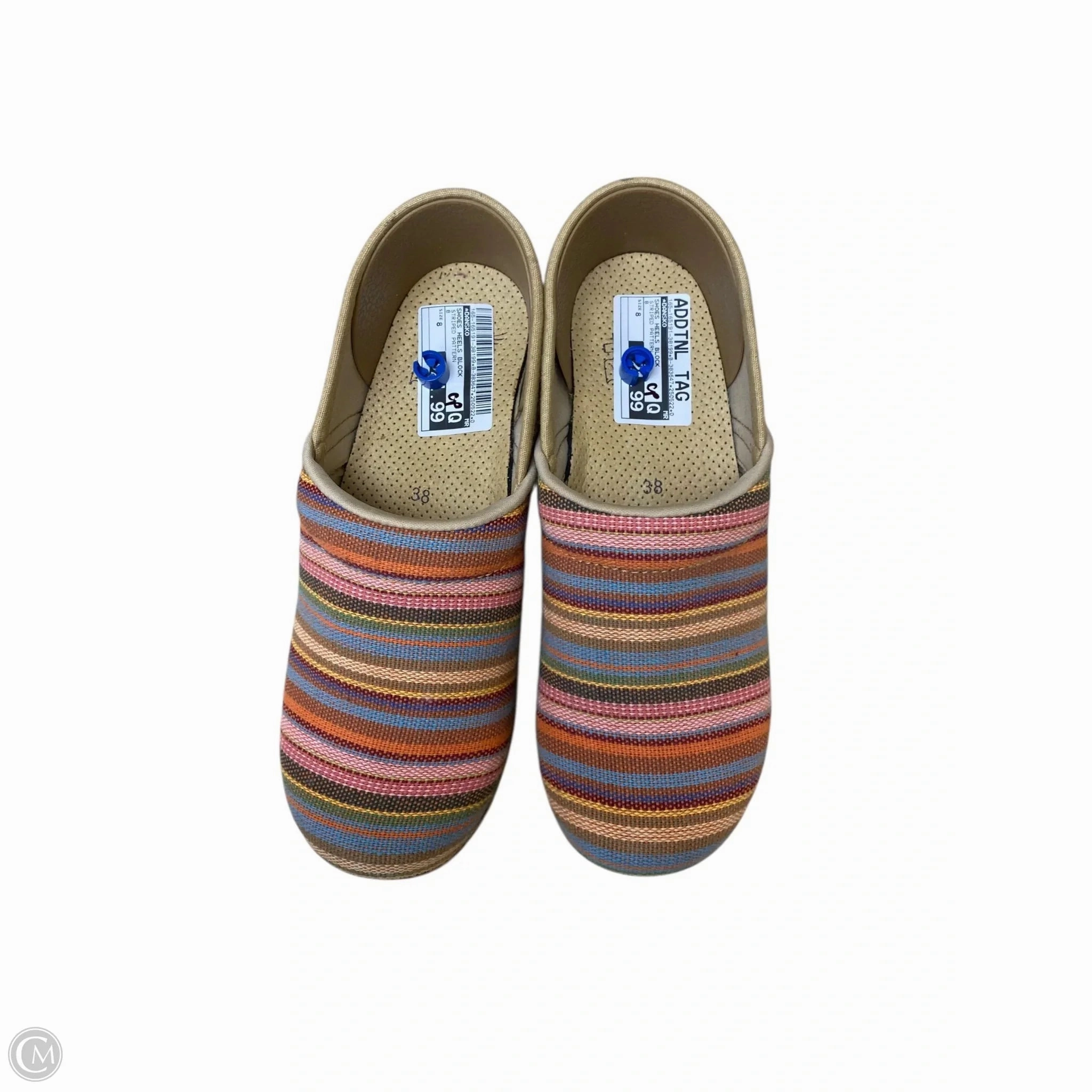 Shoes Heels Block By Dansko In Striped Pattern, Size: 8