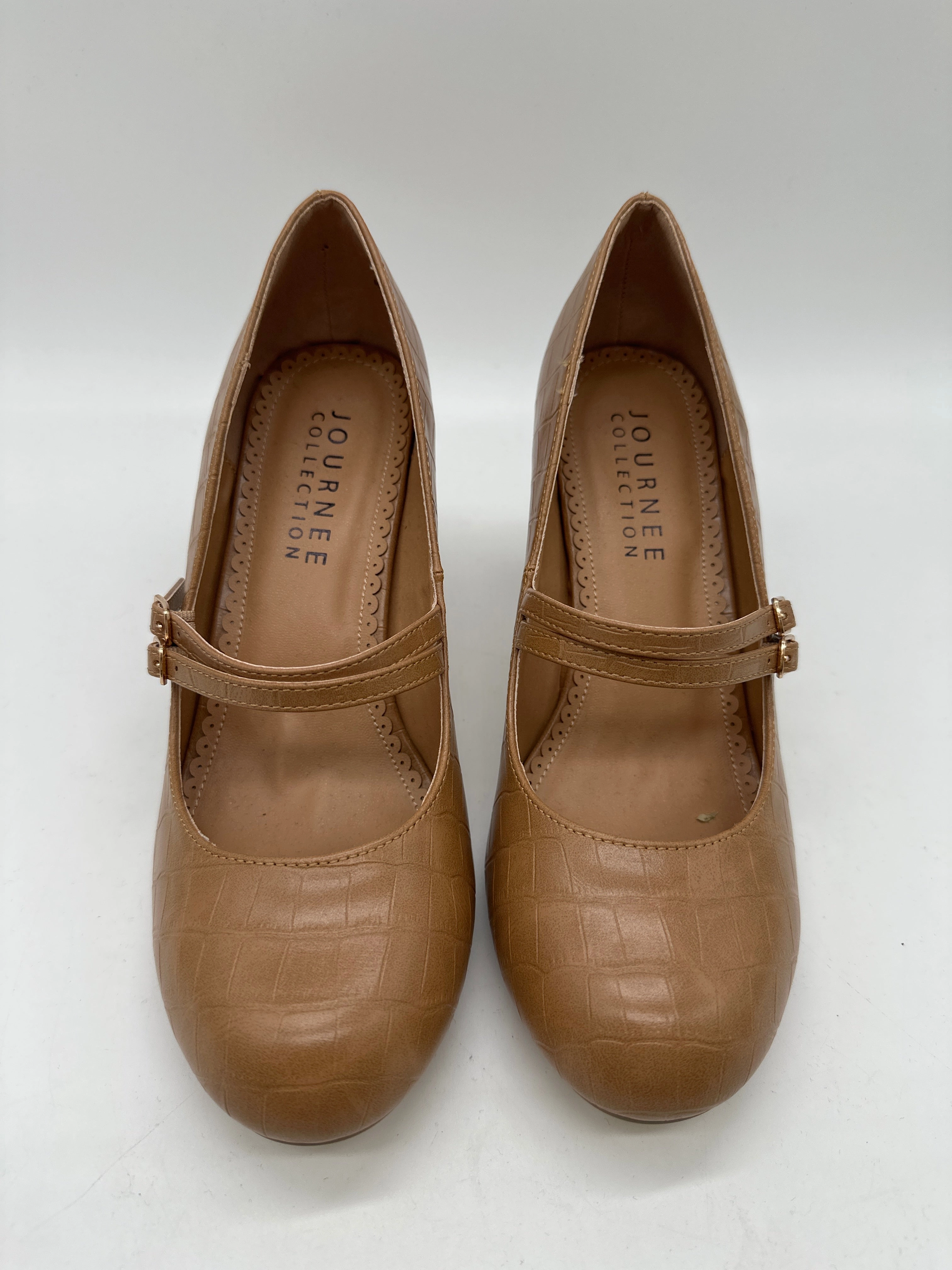 Shoes Heels Block By Journee In Brown, Size: 8.5