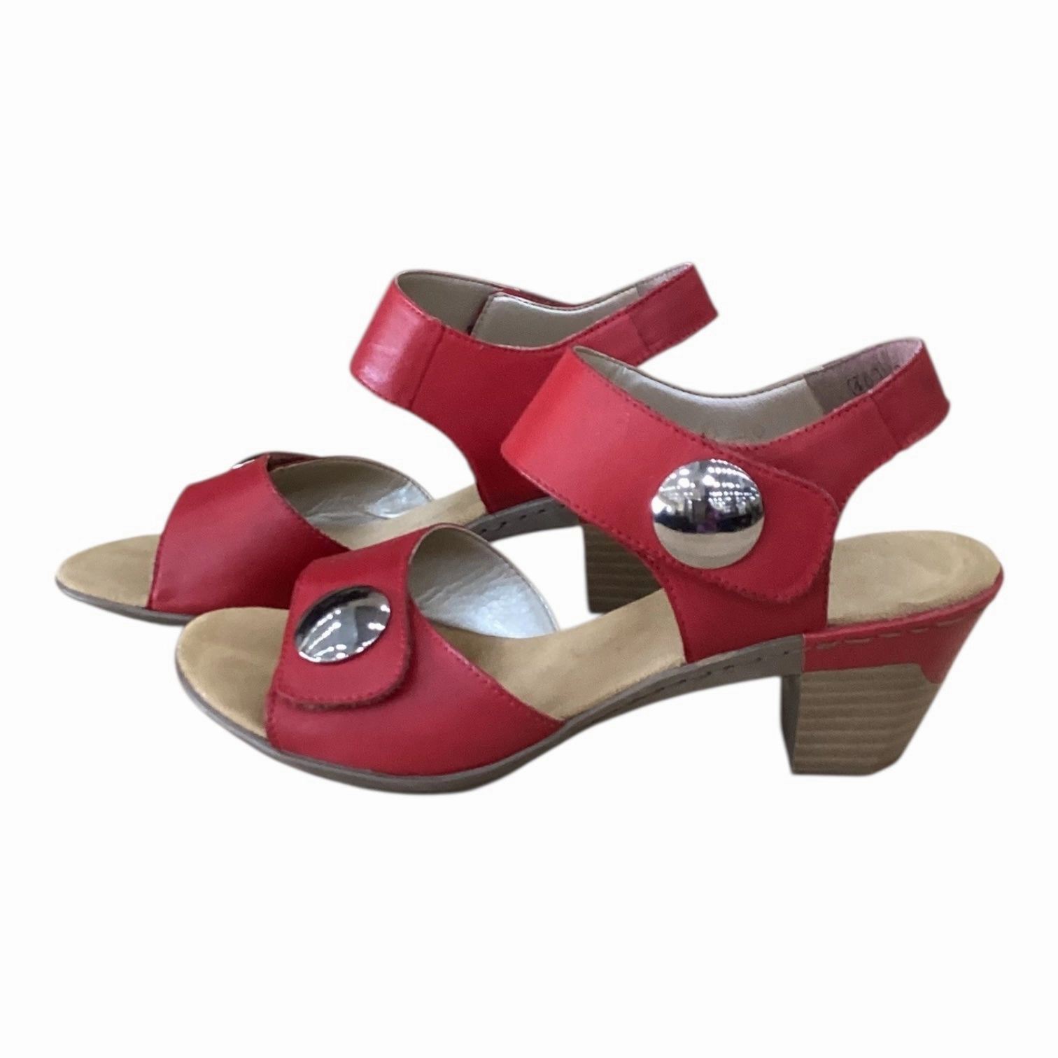 Shoes Heels Block By Riekers In Red, Size:9