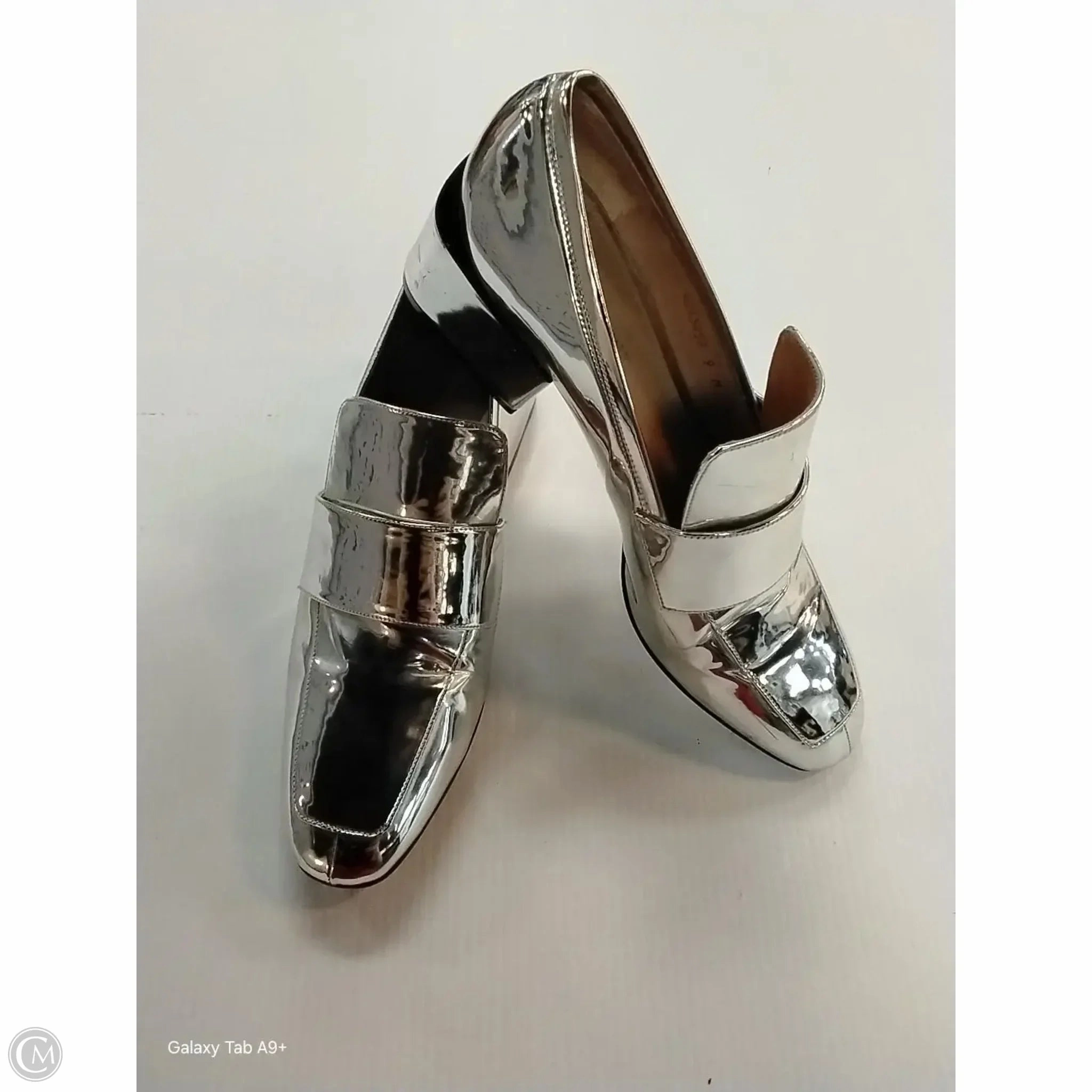 Shoes Heels Block By Stuart Weitzman In Silver, Size: 9