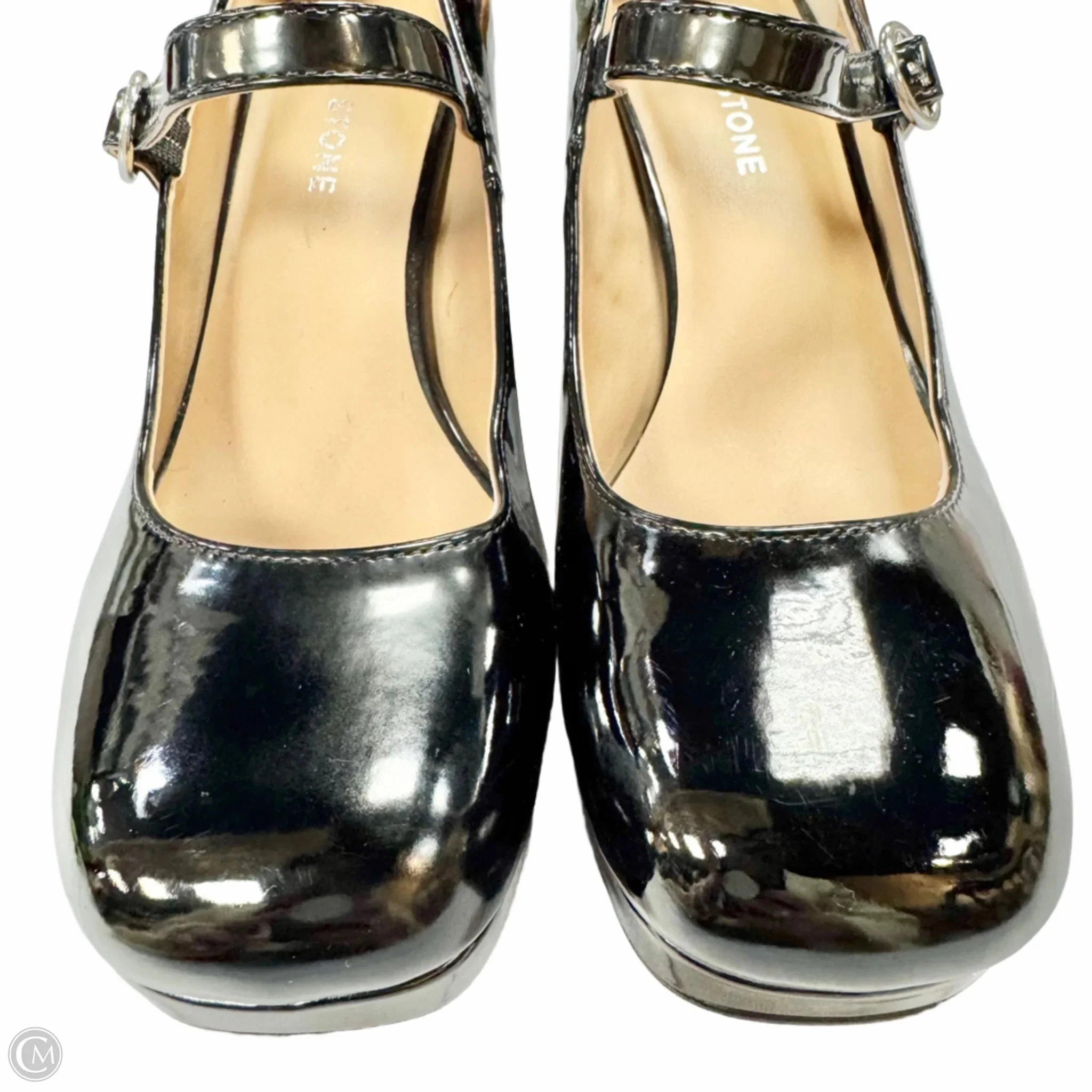 Shoes Heels Block By Sun   Stone In Black, Size: 8.5