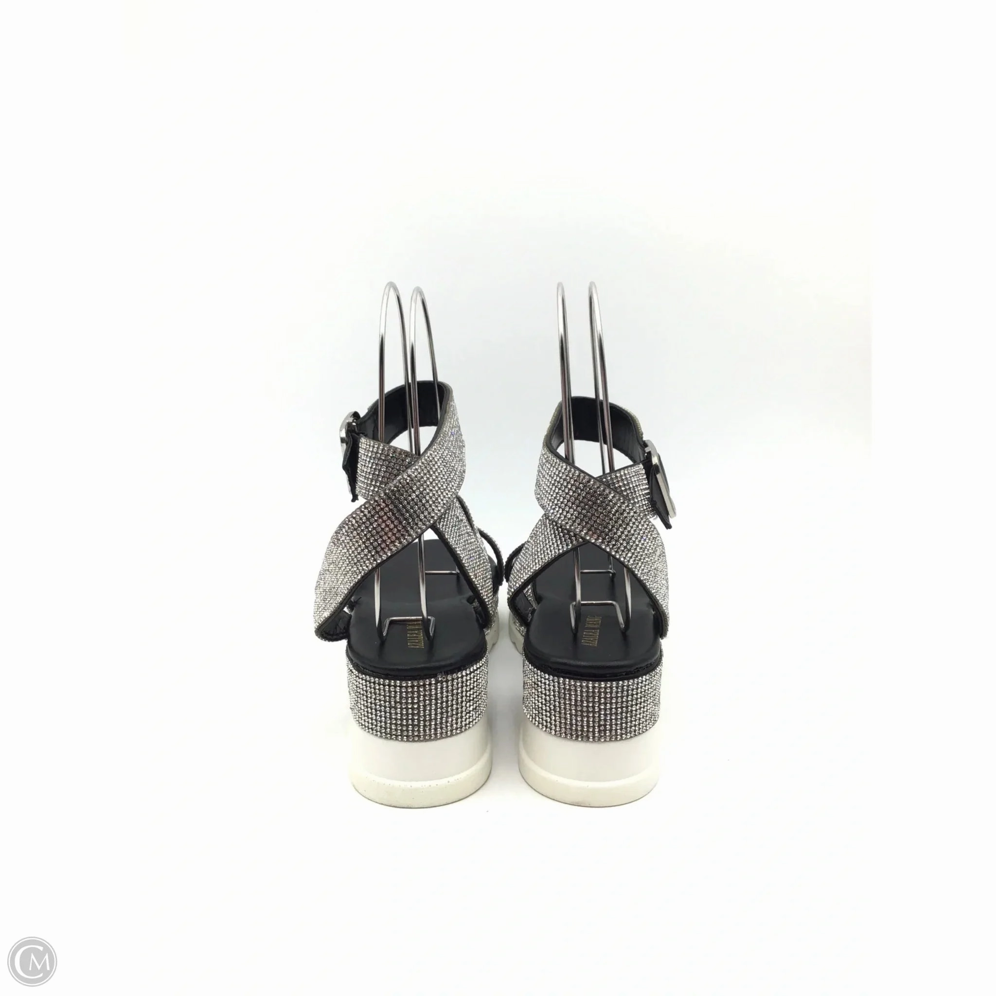 Shoes Heels Platform By Clothes Mentor In Silver & White, Size: 7