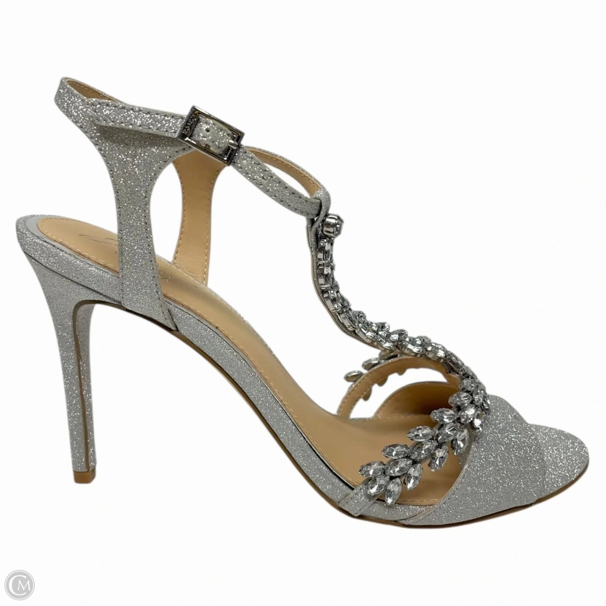 Shoes Heels Stiletto By Badgley Mischka In Silver, Size: 8.5