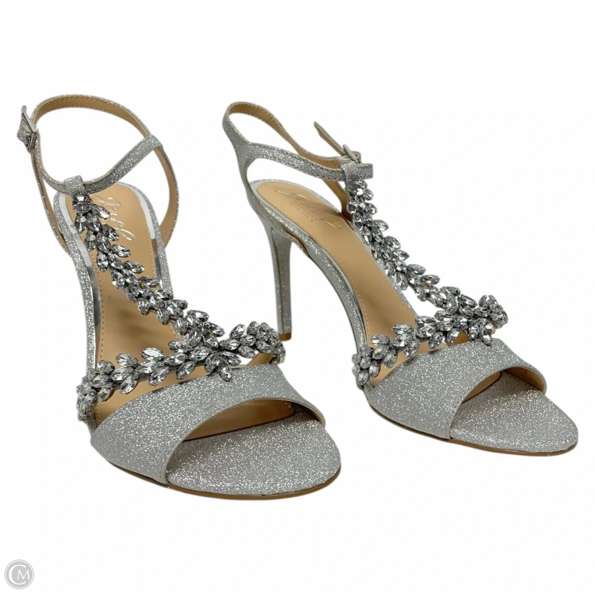 Shoes Heels Stiletto By Badgley Mischka In Silver, Size: 8.5