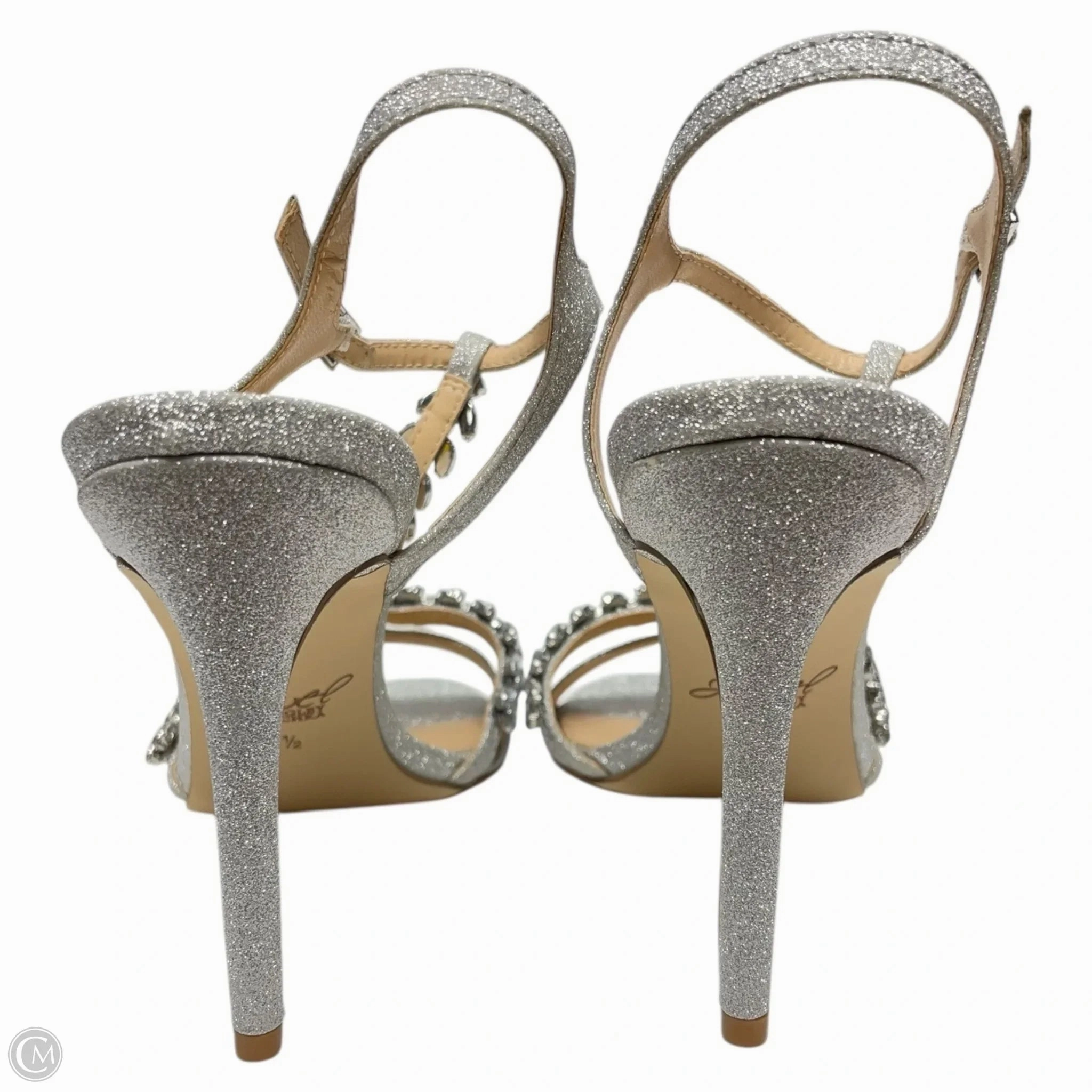 Shoes Heels Stiletto By Badgley Mischka In Silver, Size: 8.5