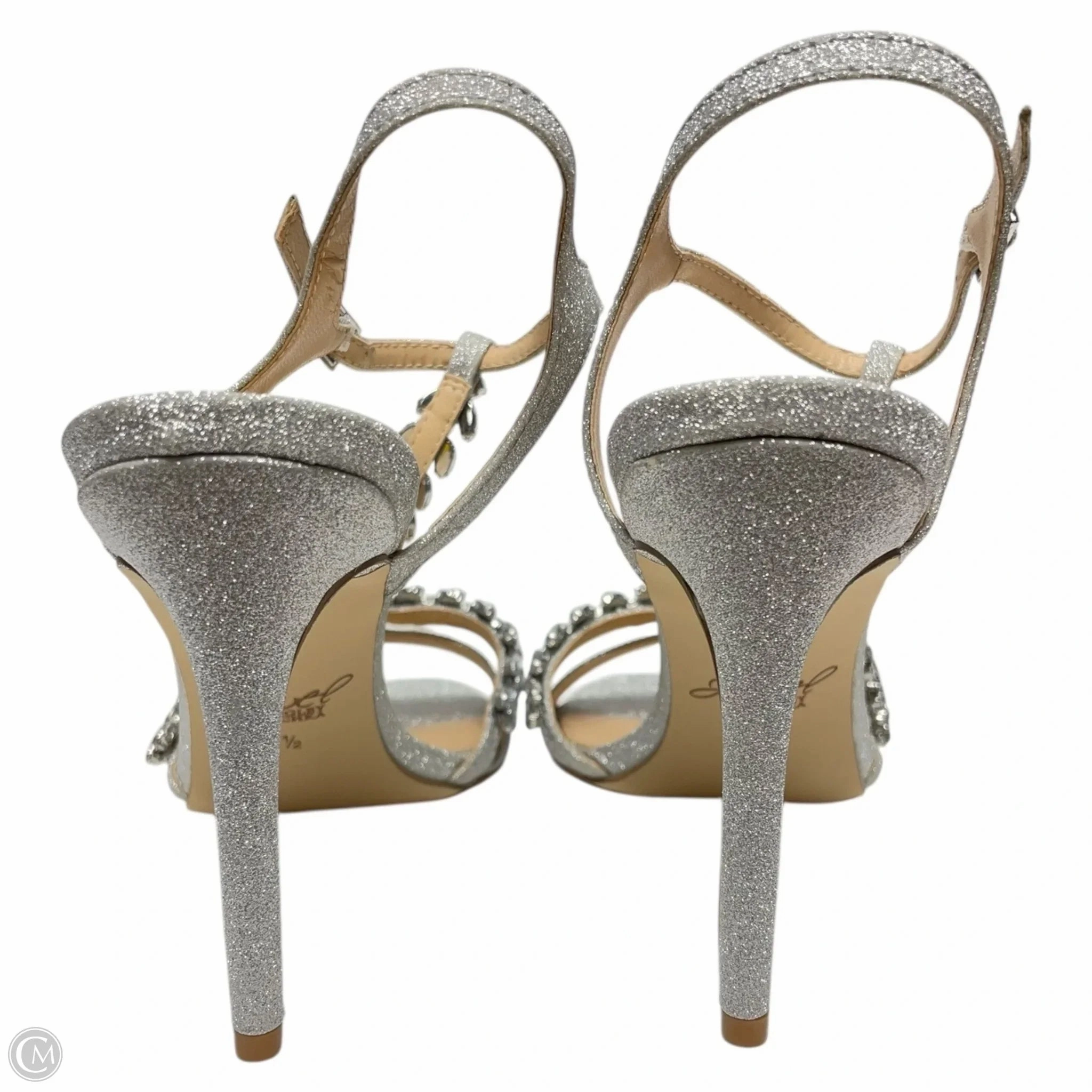 Shoes Heels Stiletto By Badgley Mischka In Silver, Size: 8.5