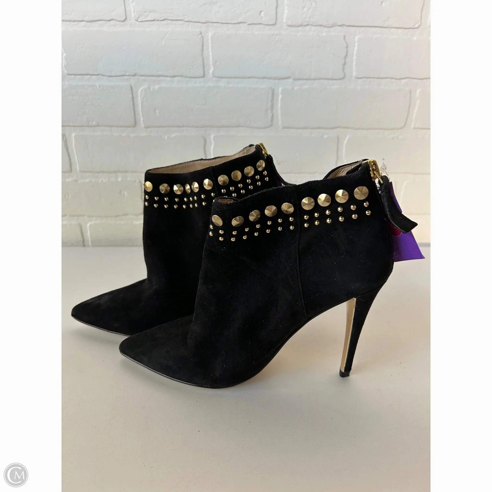 Shoes Heels Stiletto By Joan And David In Black & Gold, Size: 6