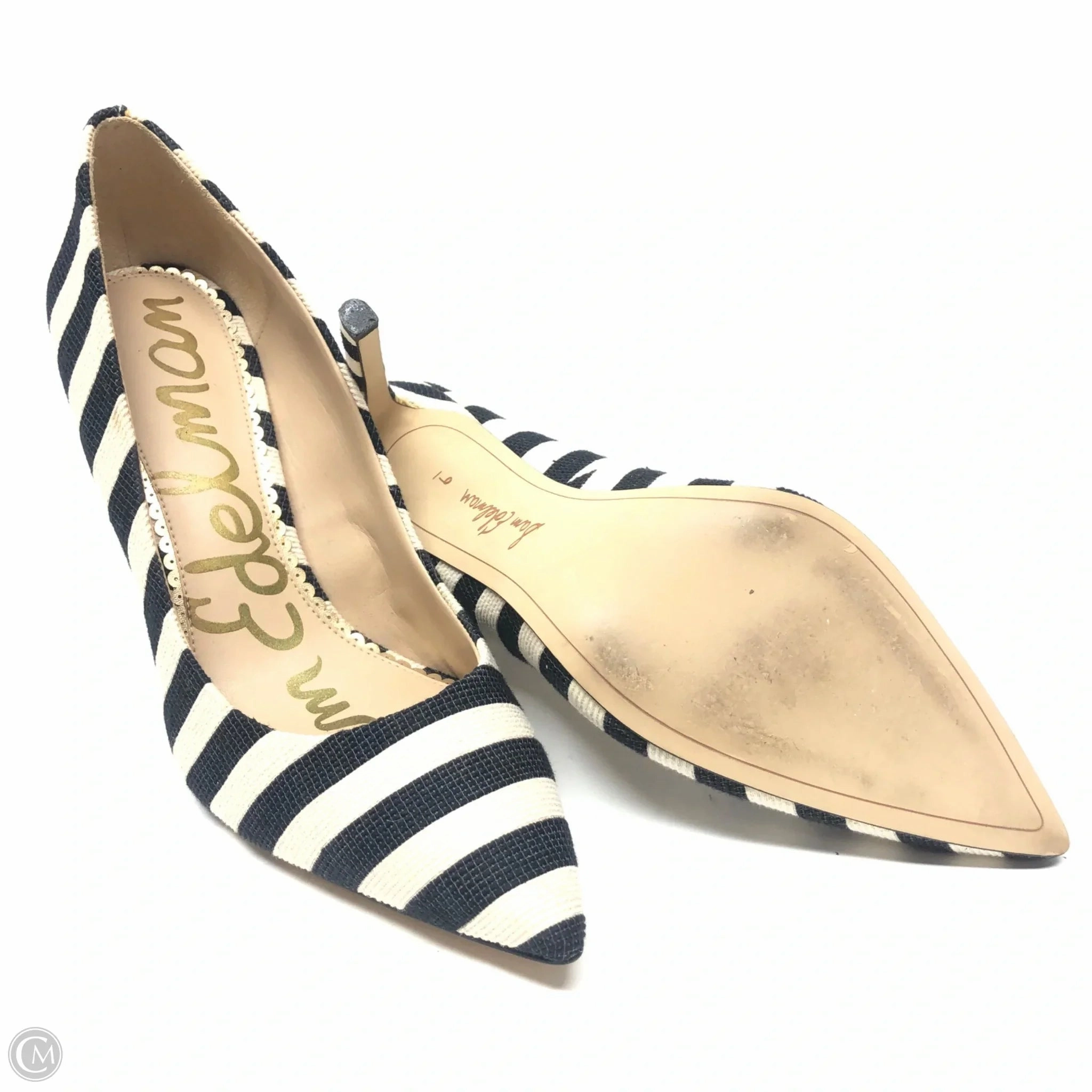 Shoes Heels Stiletto By Sam Edelman In Black & Cream, Size: 9