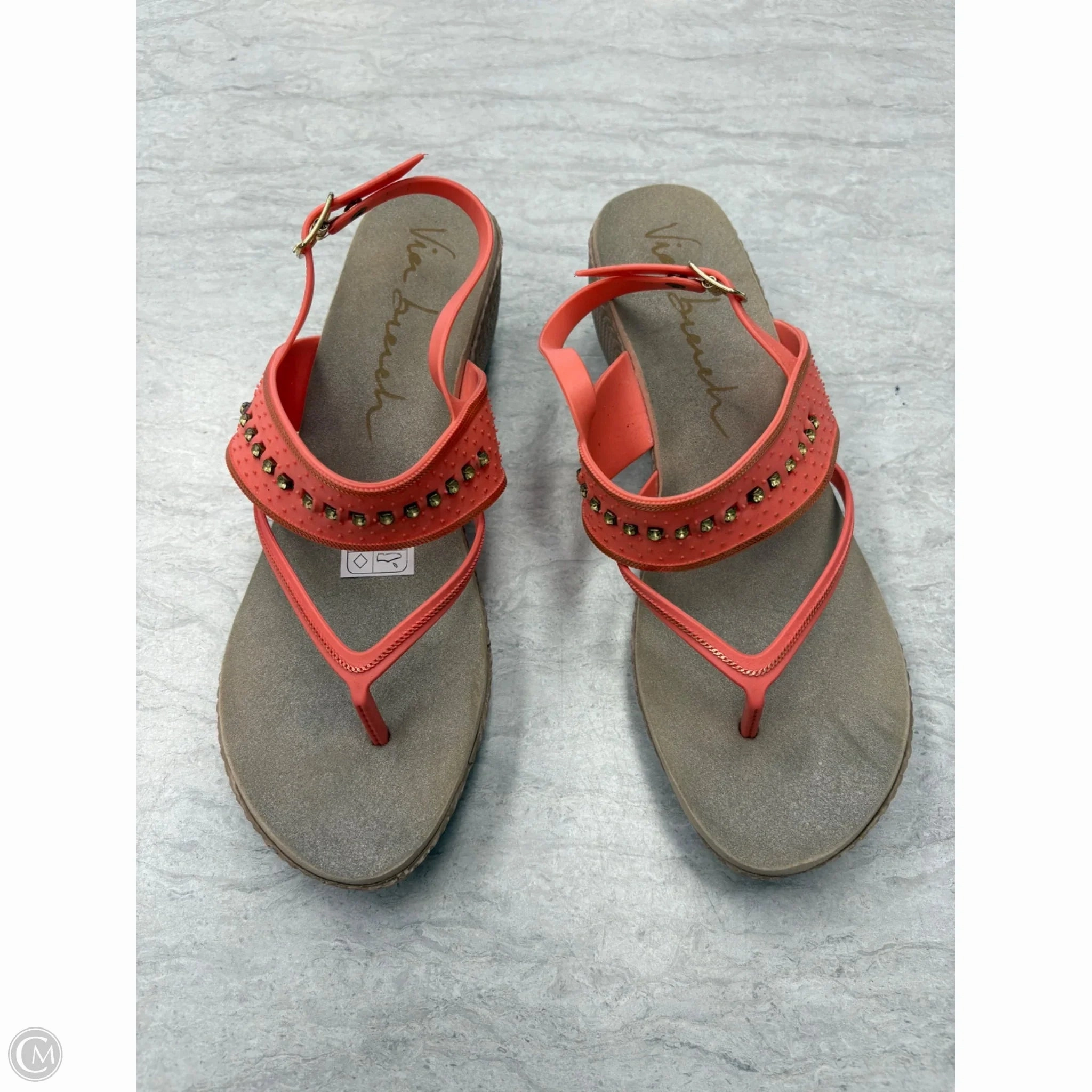 Shoes Heels Wedge By Clothes Mentor In Orange, Size: 9