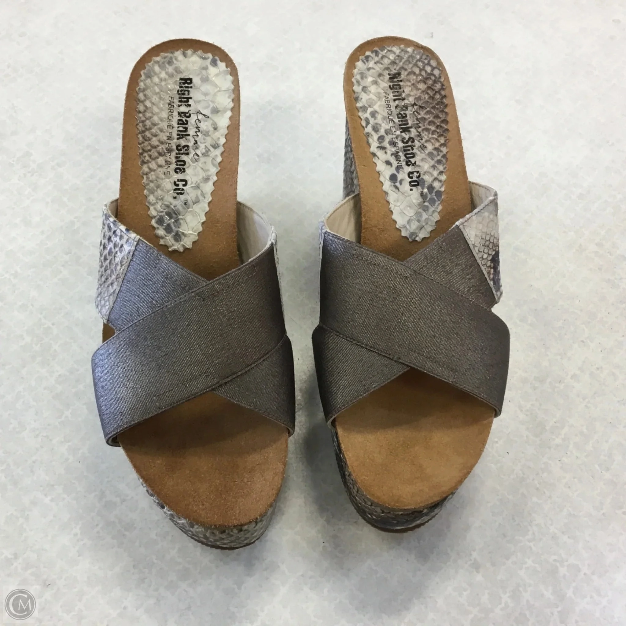 Shoes Heels Wedge By Cmc In Snakeskin Print, Size: 7.5