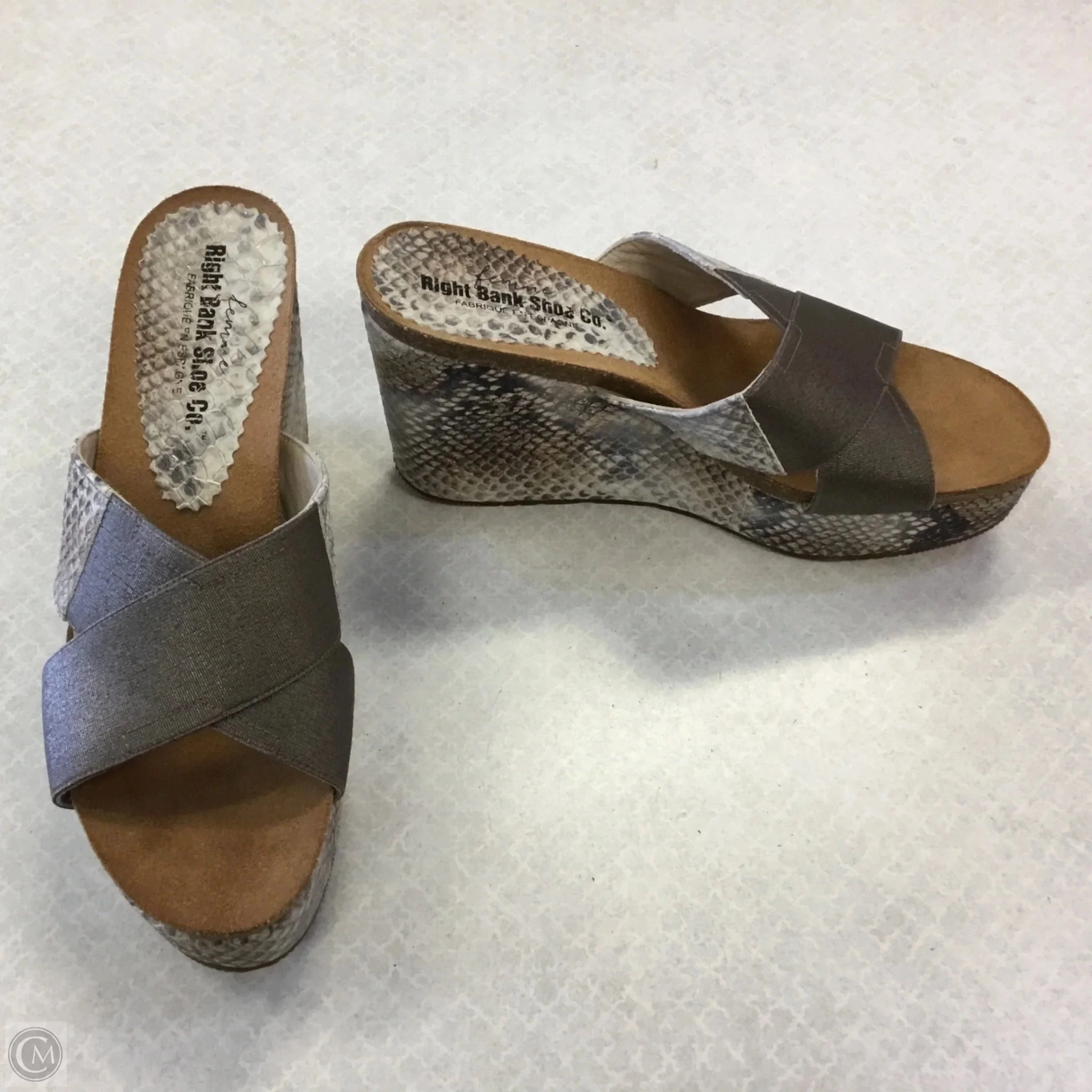 Shoes Heels Wedge By Cmc In Snakeskin Print, Size: 7.5