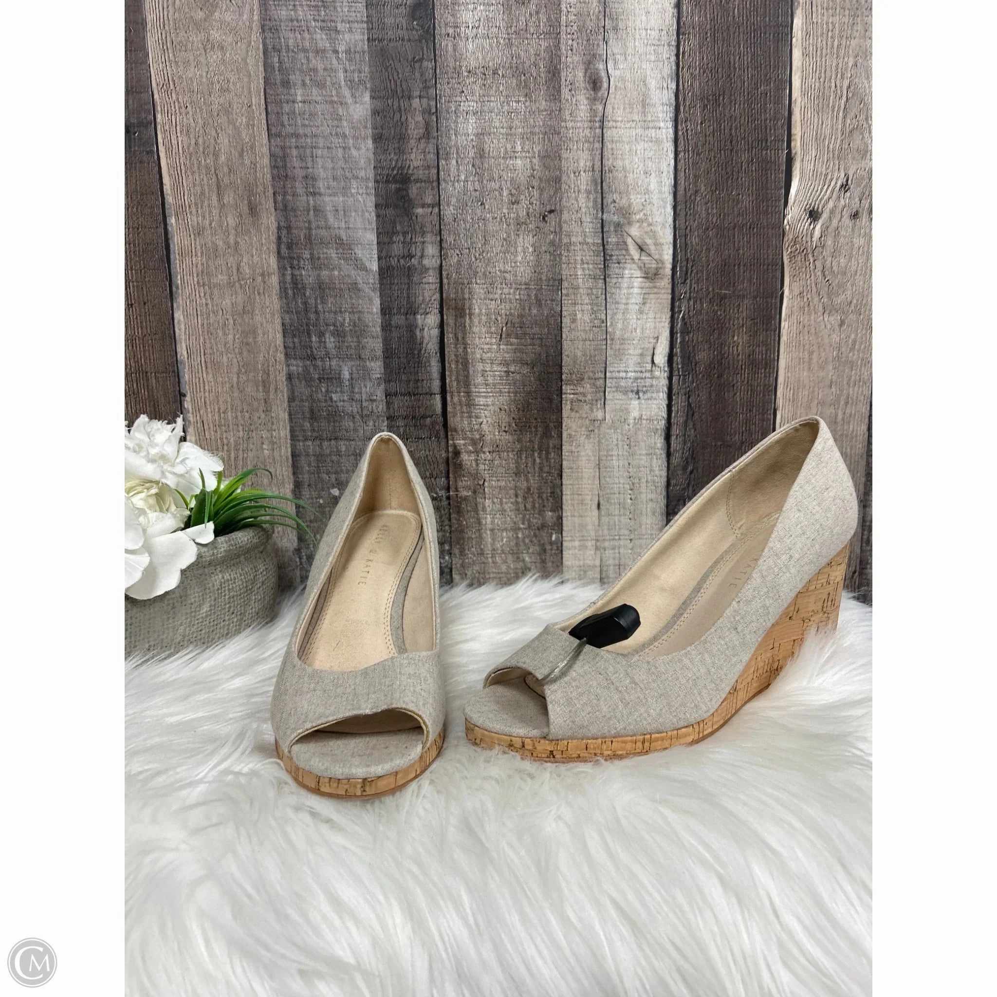 Shoes Heels Wedge By Kelly And Katie In Tan, Size: 8.5
