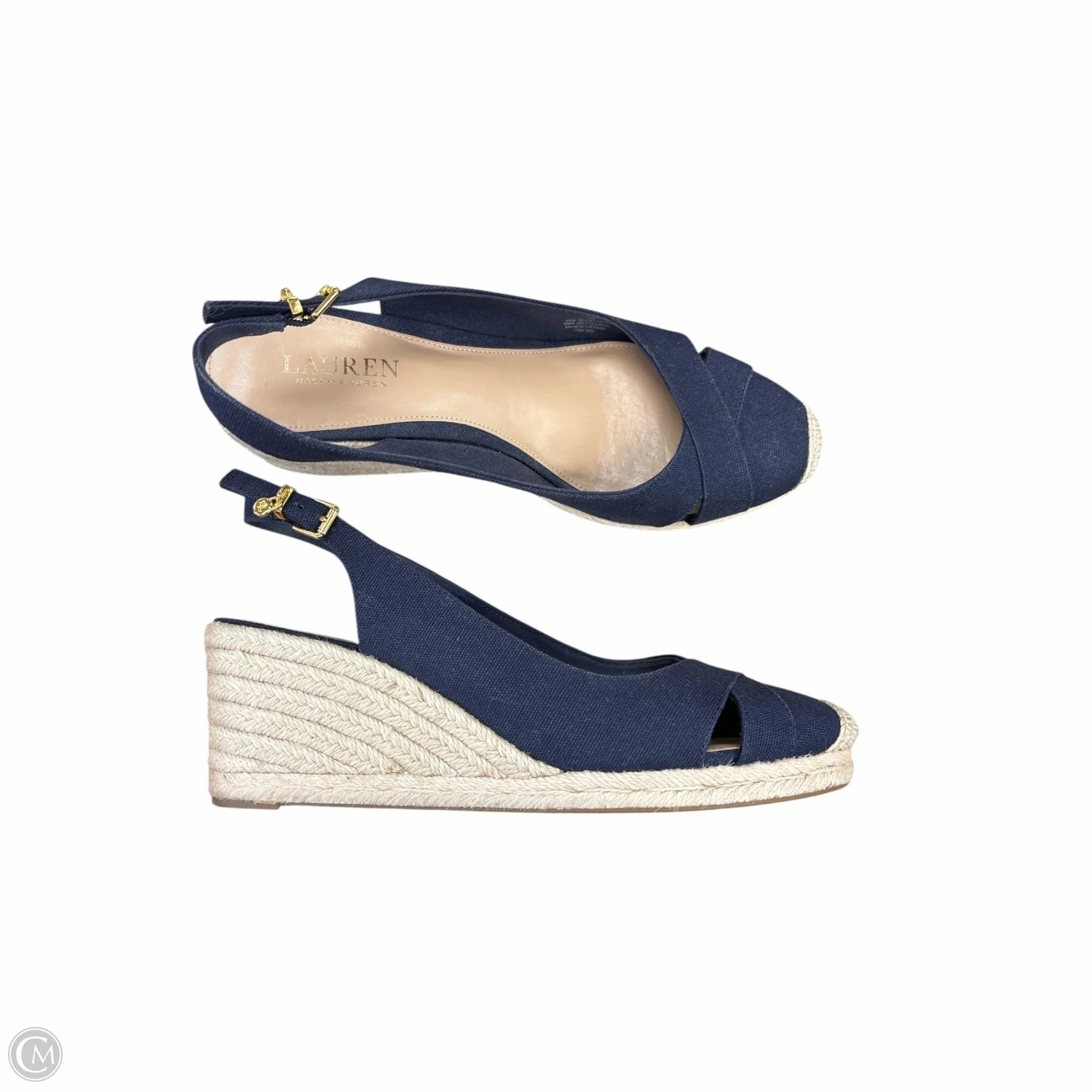 Shoes Heels Wedge By Lauren By Ralph Lauren In Navy, Size: 10