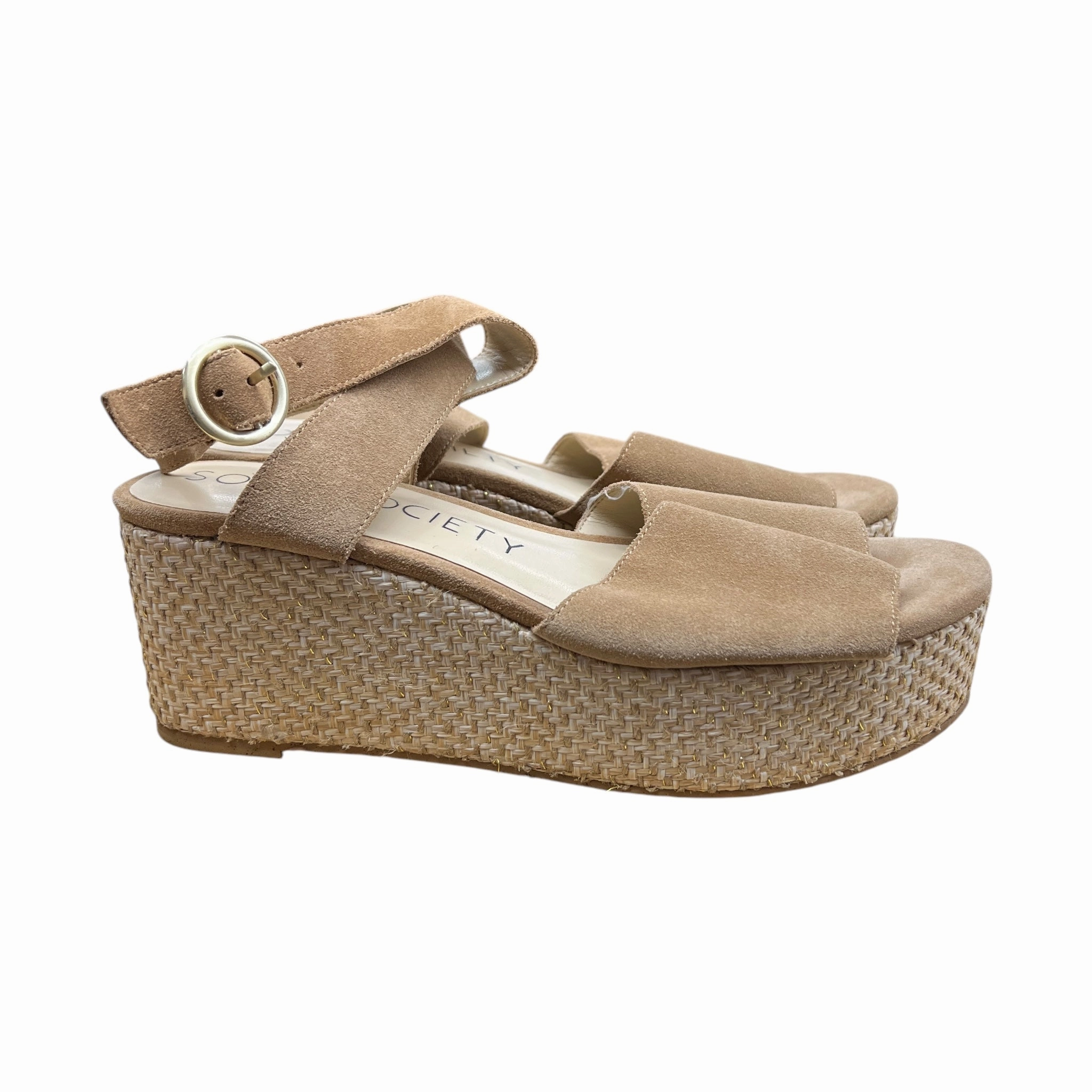 Shoes Heels Wedge By Sole Society In Tan, Size:9