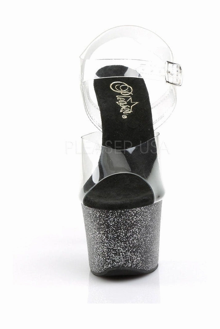 SKY-308MG Platform Sandal  | Black Vinyl