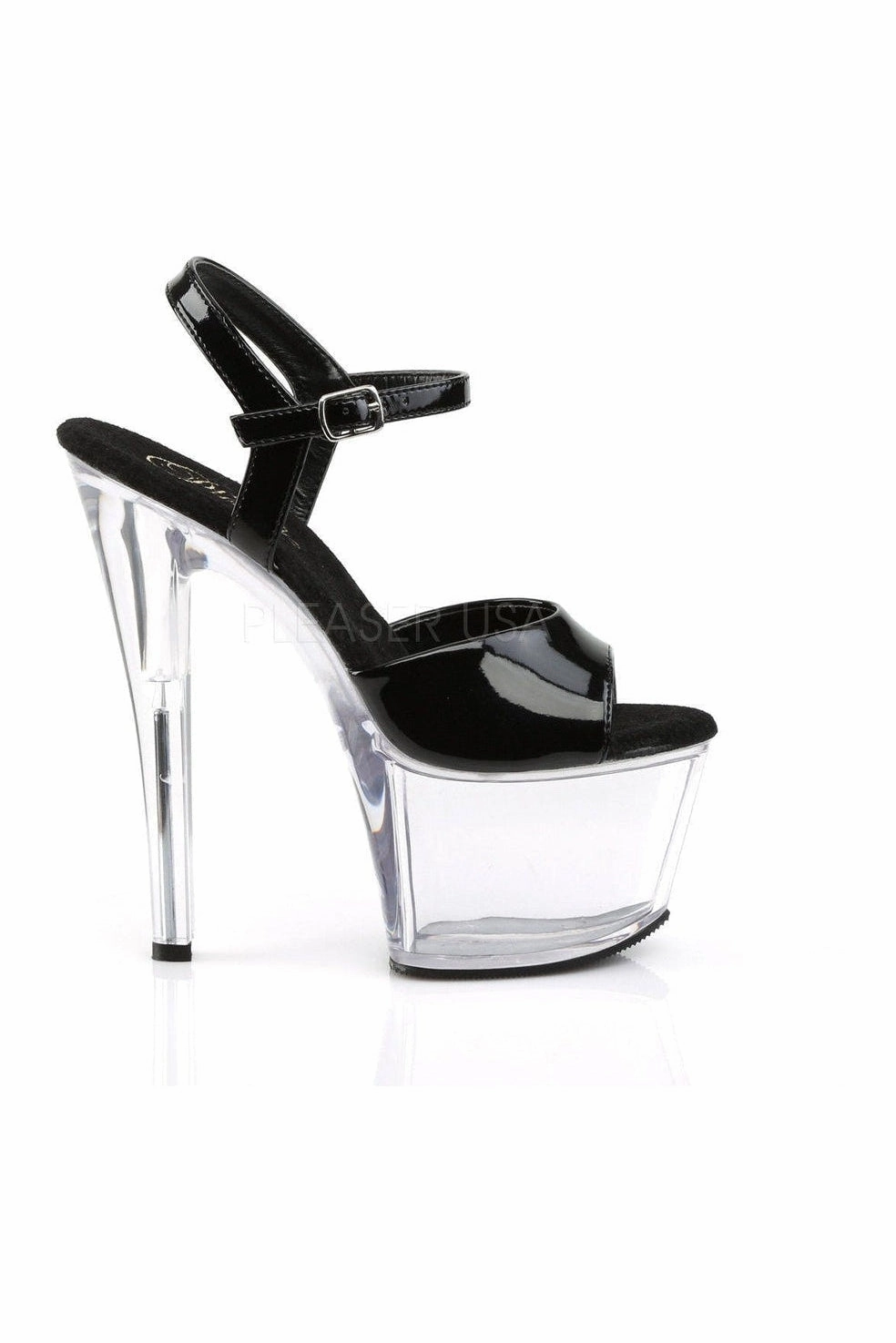SKY-309 Platform Sandal  | Black Patent