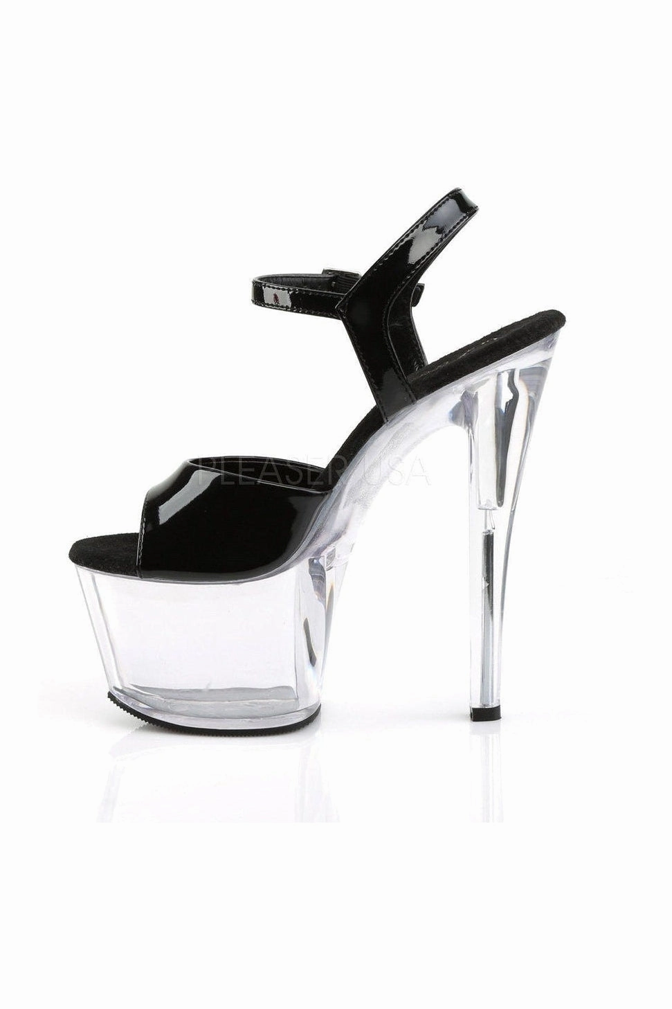SKY-309 Platform Sandal  | Black Patent