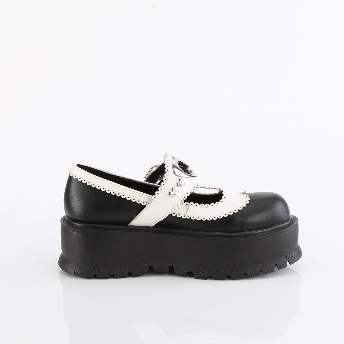 SLACKER-23  Black-White Vegan Leather