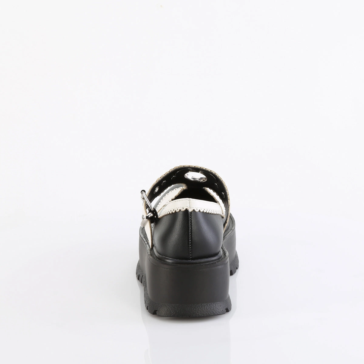 SLACKER-23  Black-White Vegan Leather