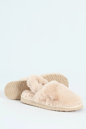 Slingback Closed Toe Slipper - Stone