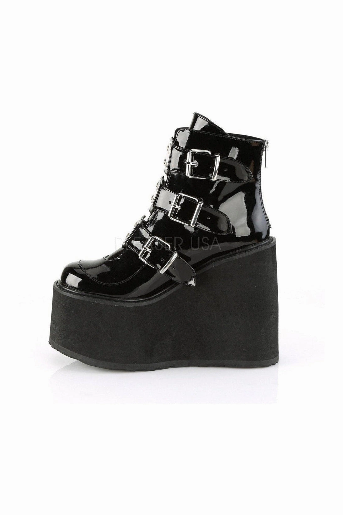 SWING-105 Demonia Platform Pump | Black Patent
