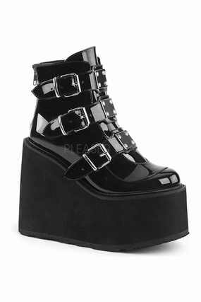 SWING-105 Demonia Platform Pump | Black Patent