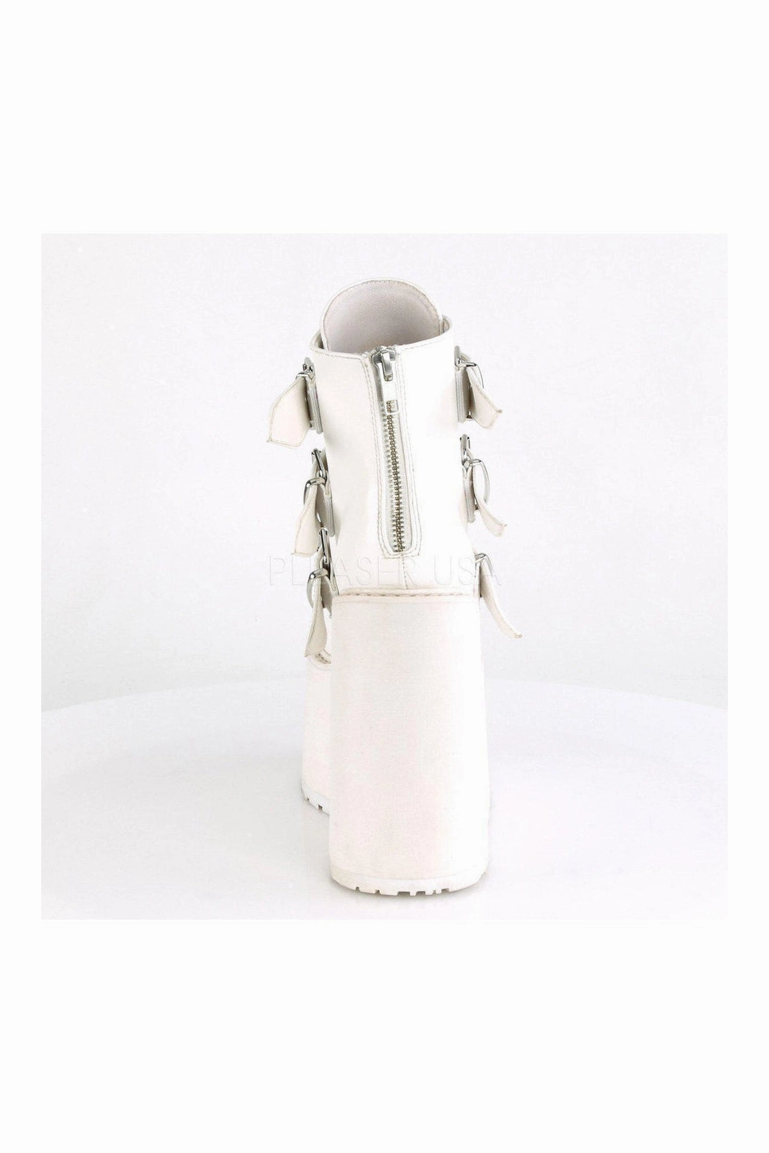 SWING-105 Demonia Platform Pump | White Faux Leather
